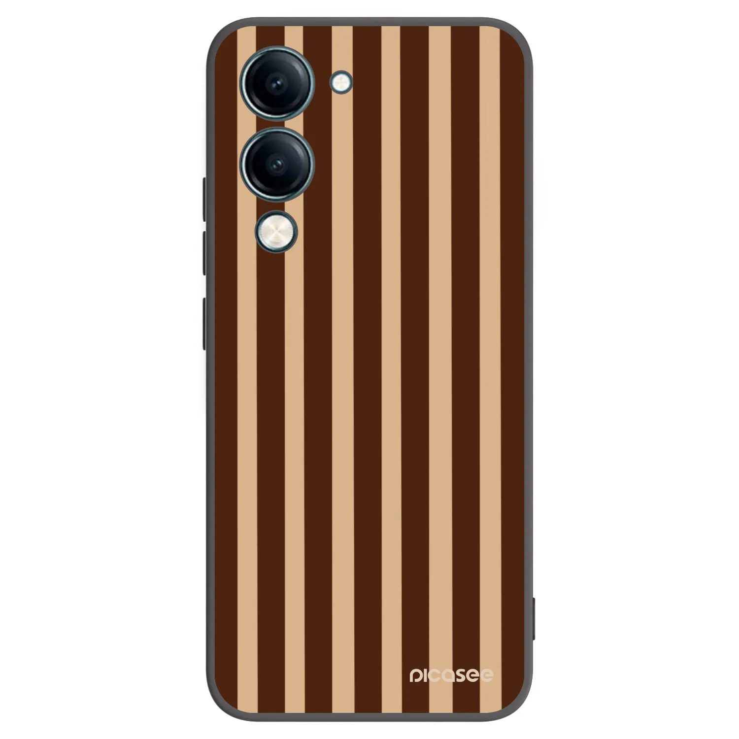 Picasee silikonowe czarne etui na Vivo Y29s 5G - Brown lines