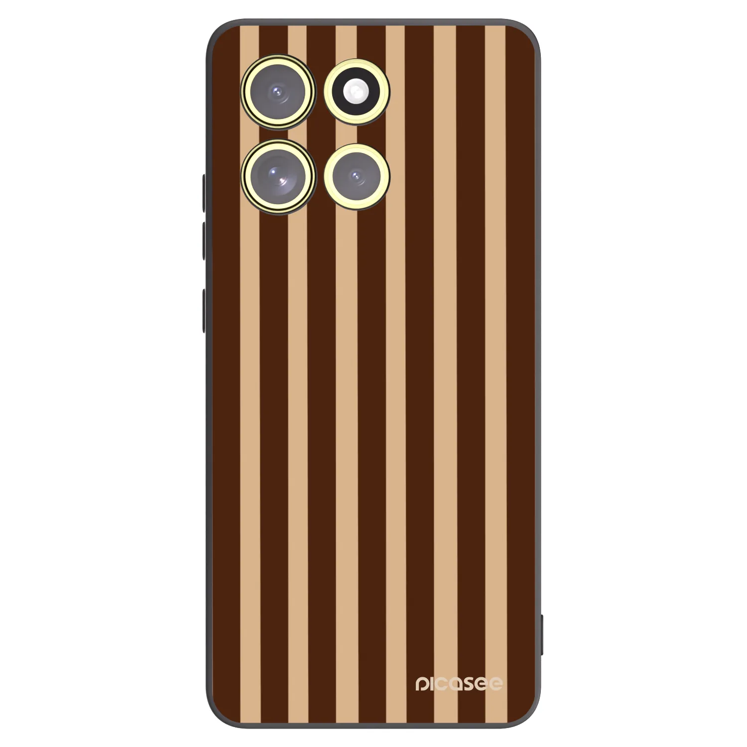 Picasee silikonowe czarne etui na Motorola Moto G86 Power 5G - Brown lines