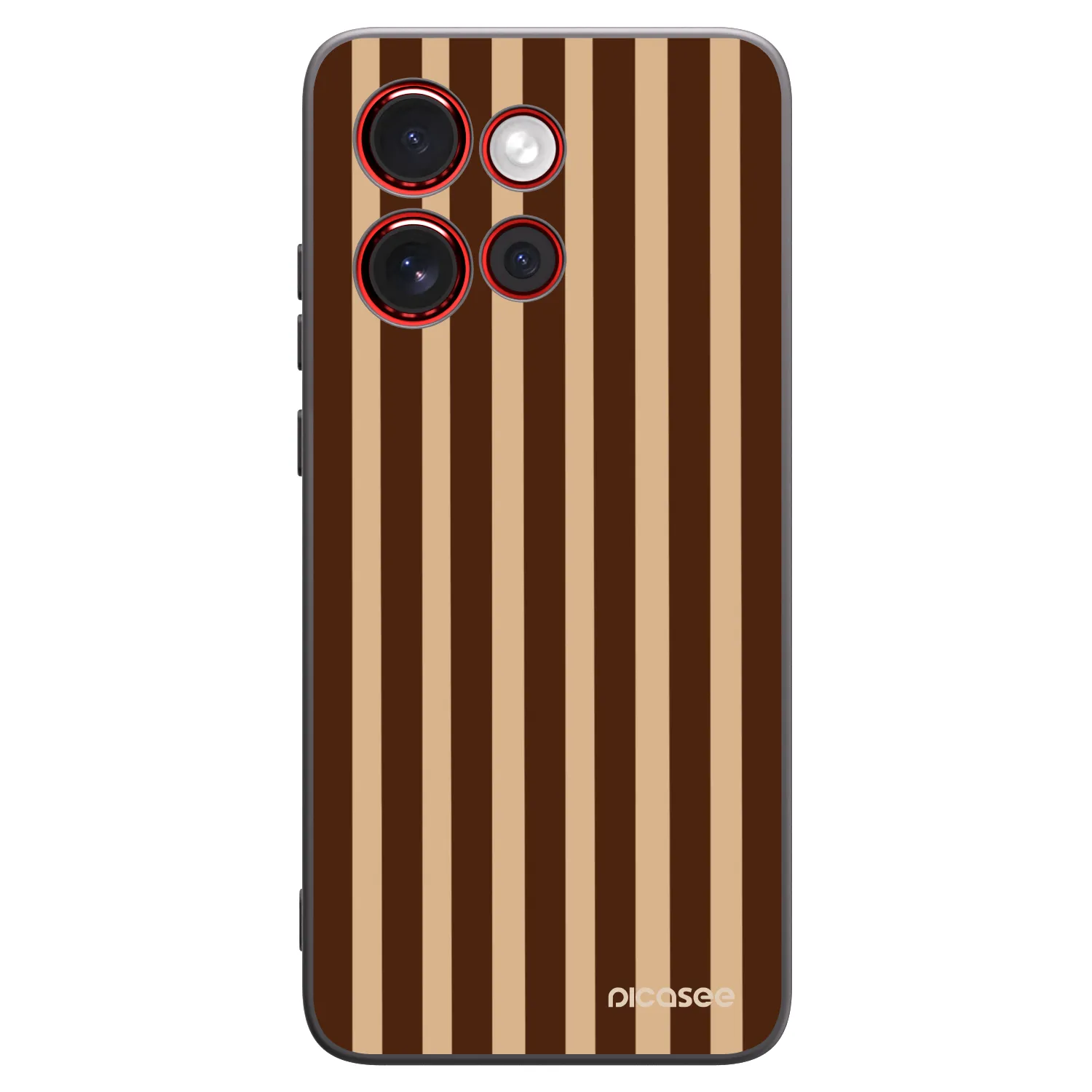 Picasee silikonowe czarne etui na Motorola Edge 60 Neo 5G - Brown lines