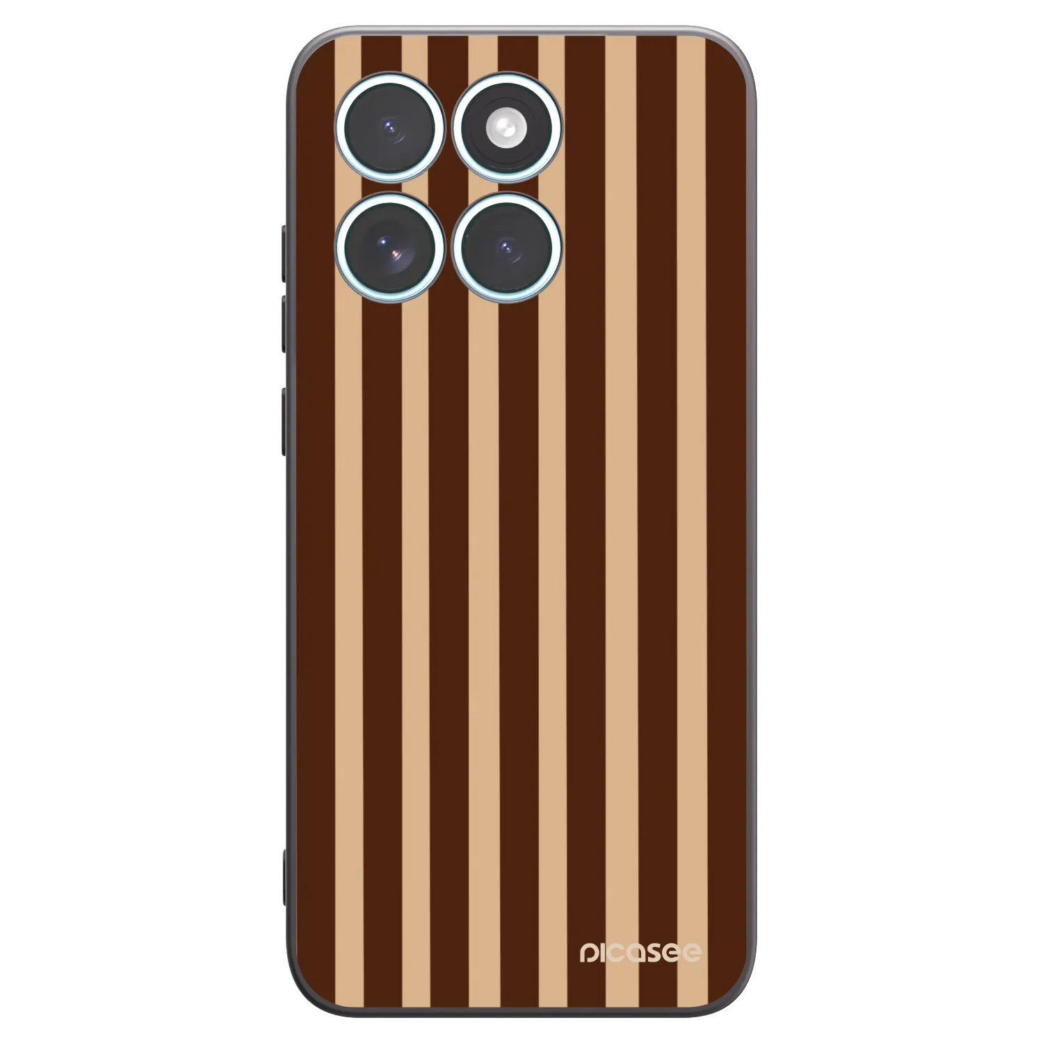 Picasee silikonowe czarne etui na Motorola Edge 70 Fusion - Brown lines