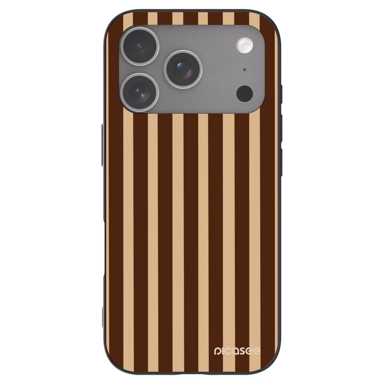 Picasee silikonowe czarne etui na Apple iPhone 18 Pro - Brown lines