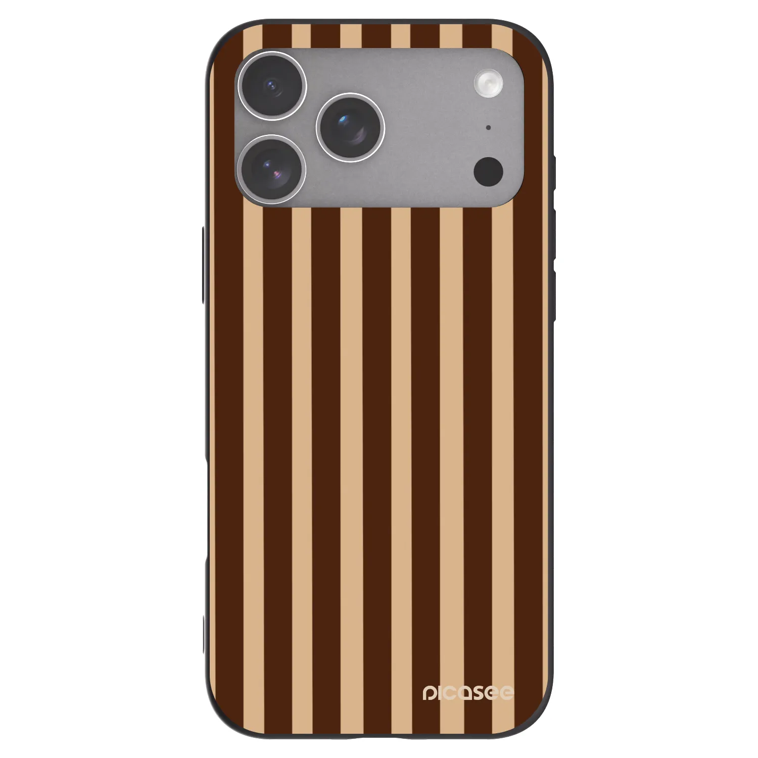 Picasee silikonowe czarne etui na Apple iPhone 18 Pro Max - Brown lines