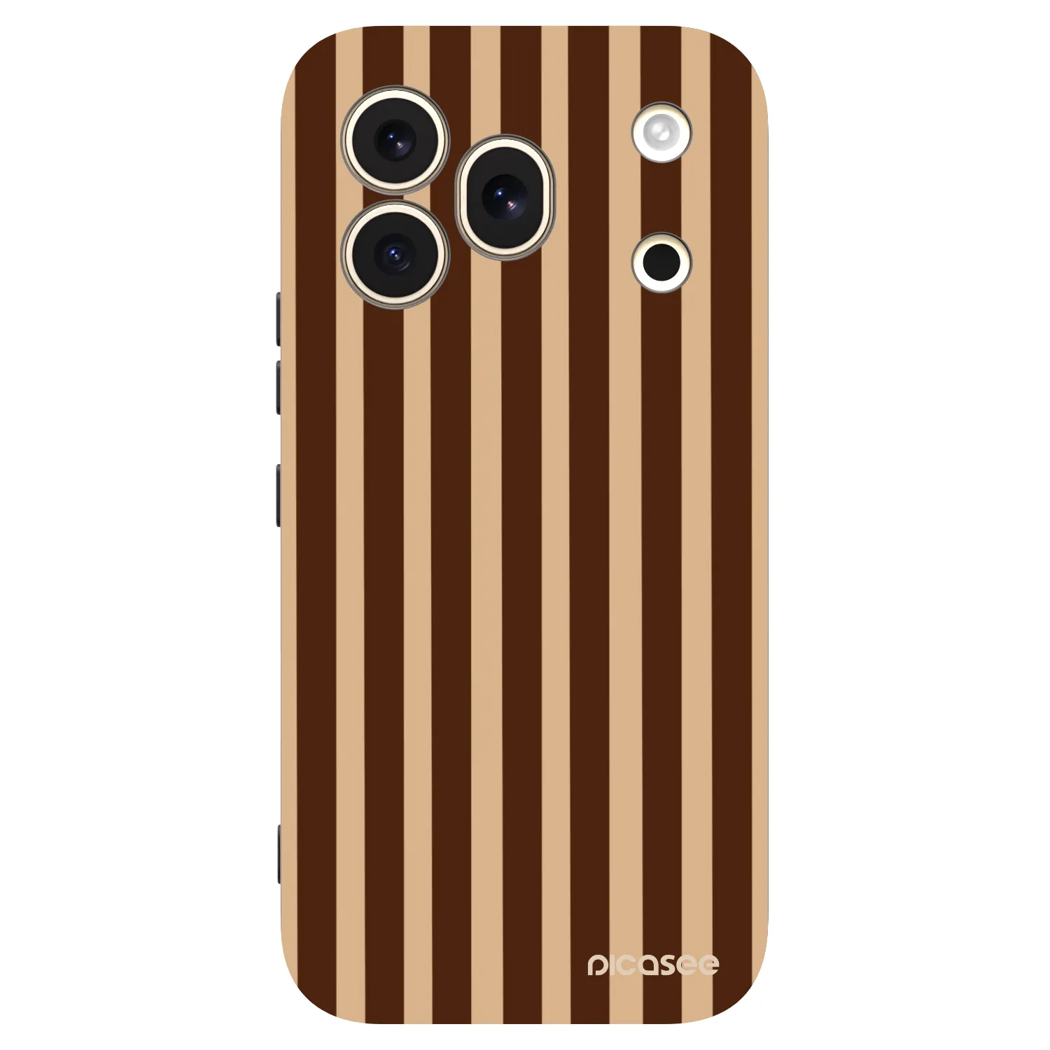 Picasee silikonowe czarne etui na Honor 600 Pro - Brown lines