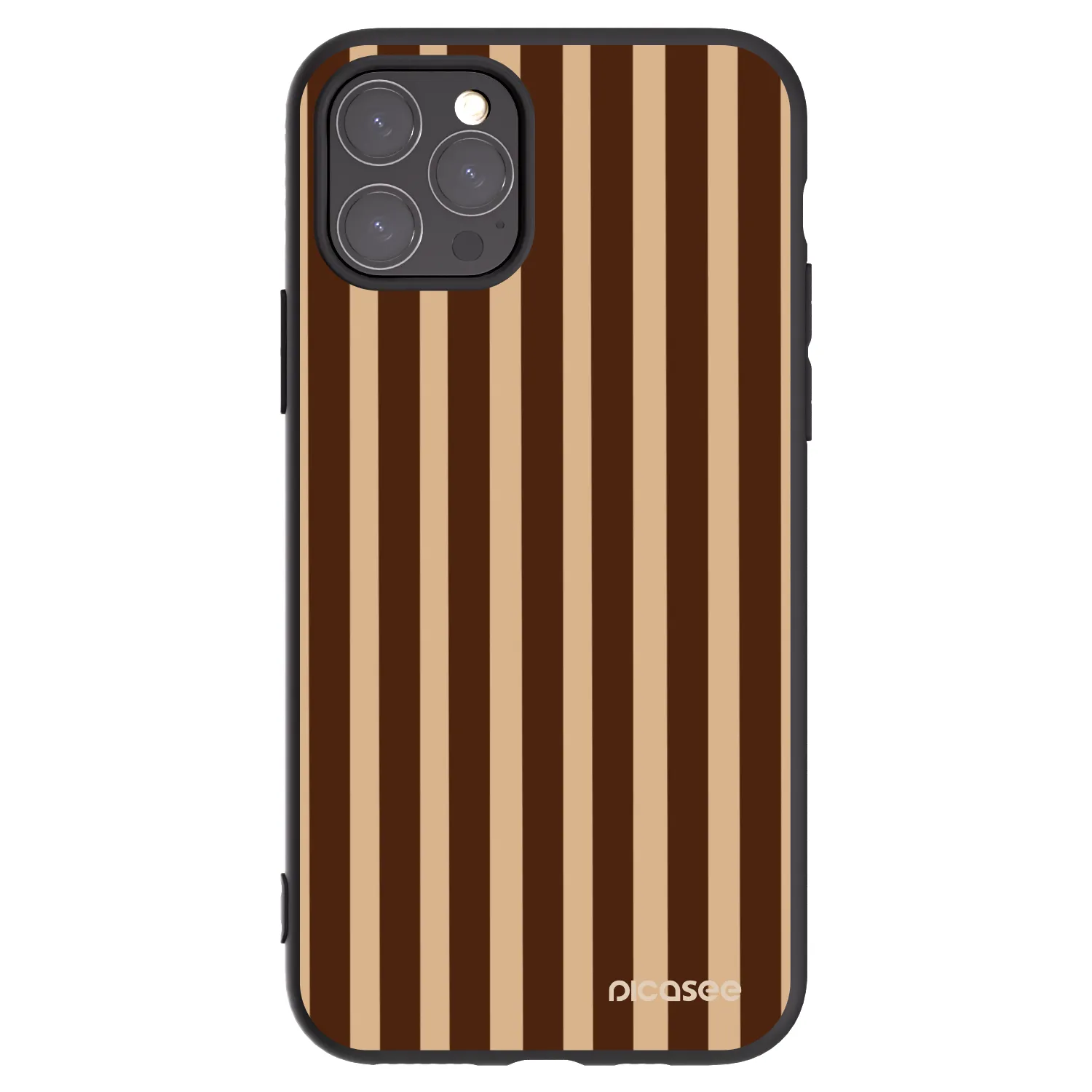 Picasee silikonowe czarne etui na Apple iPhone 11 Pro - Brown lines