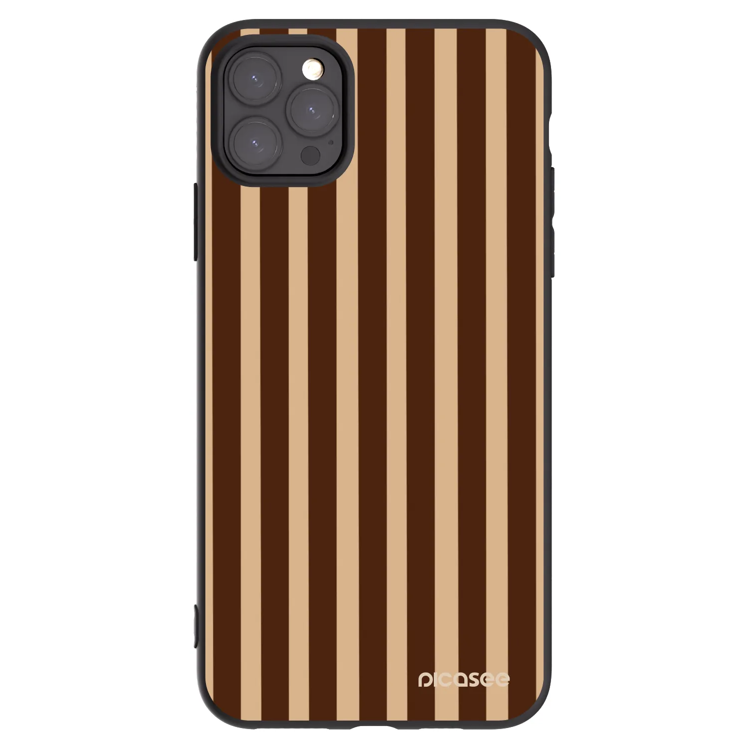 Picasee silikonowe czarne etui na Apple iPhone 11 Pro Max - Brown lines
