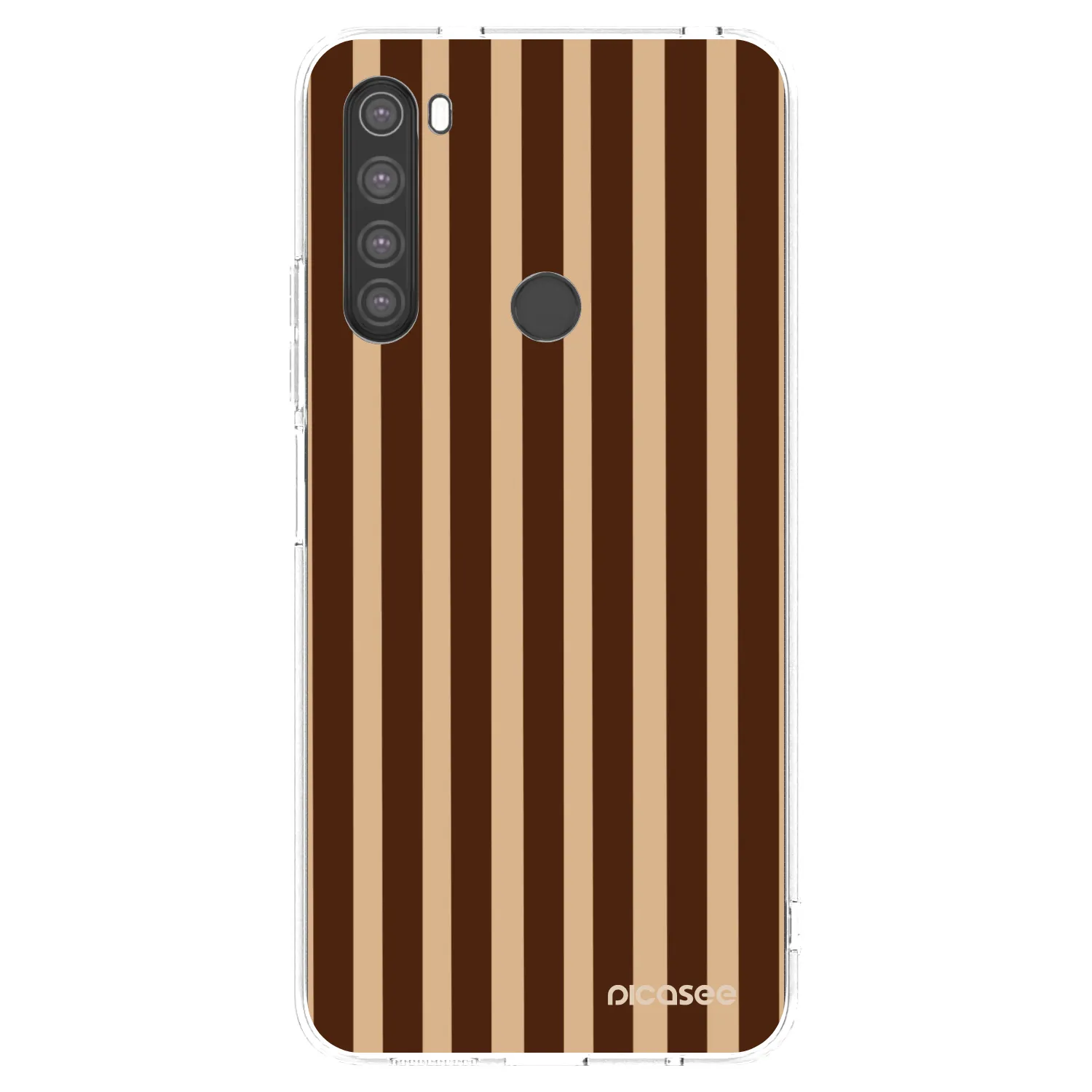 Picasee silikonowe przeźroczyste etui na Xiaomi Redmi Note 8 - Brown lines