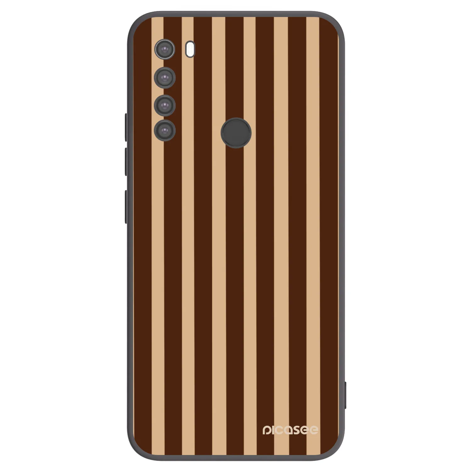 Picasee silikonowe czarne etui na Xiaomi Redmi Note 8 - Brown lines