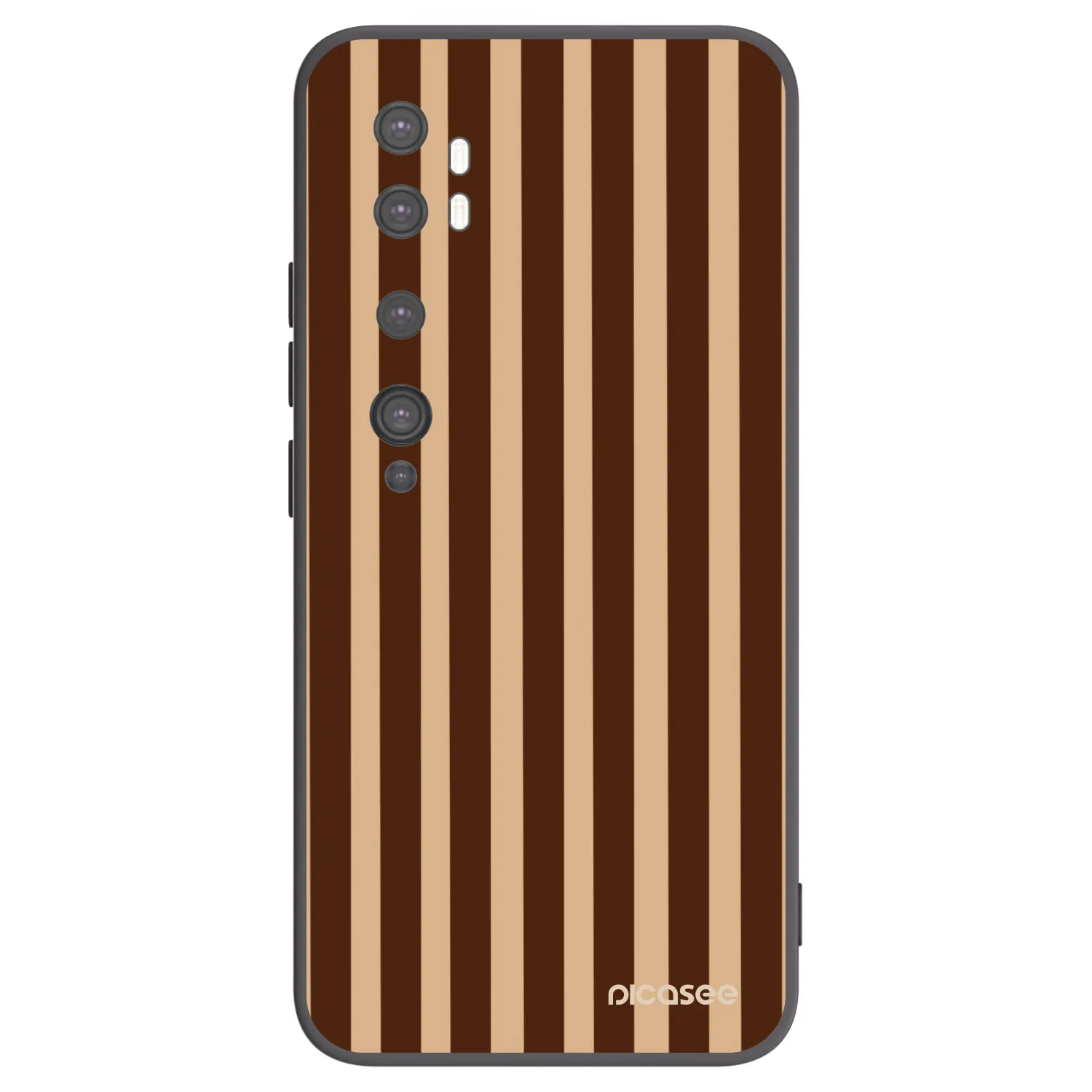 Picasee silikonowe czarne etui na Xiaomi Mi Note 10 (Pro) - Brown lines