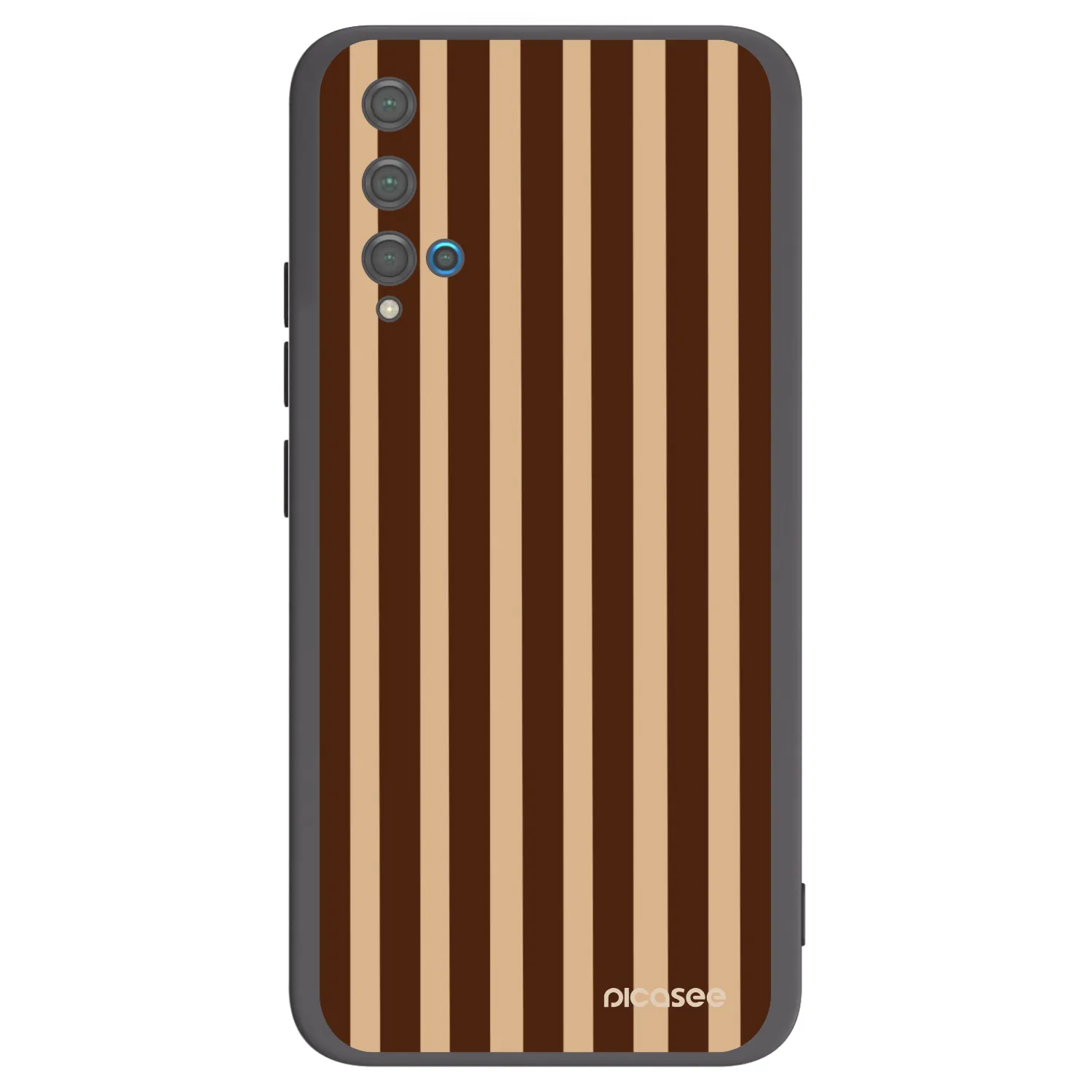 Picasee silikonowe czarne etui na Huawei Nova 5T - Brown lines