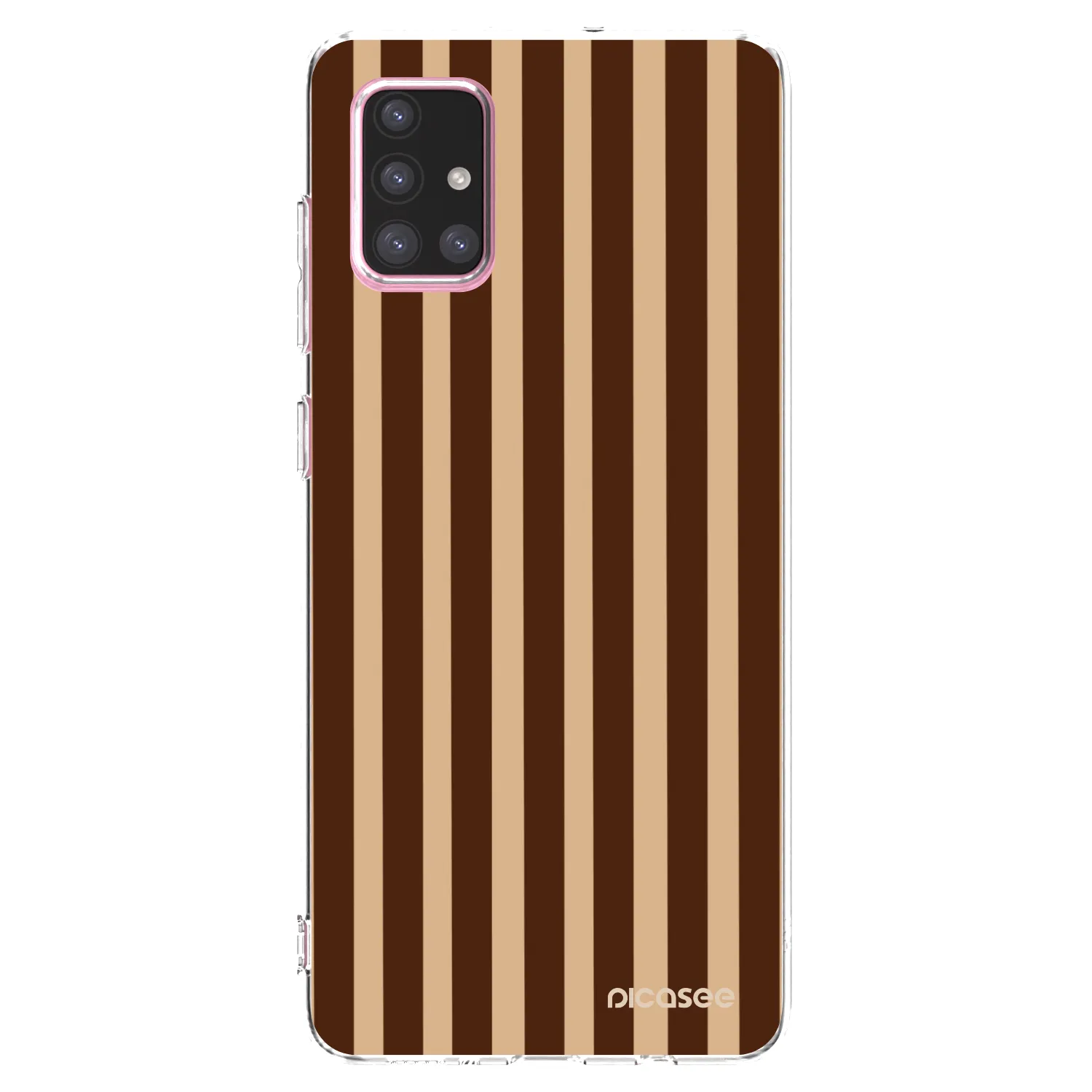 Picasee silikonowe przeźroczyste etui na Samsung Galaxy A71 A715F - Brown lines