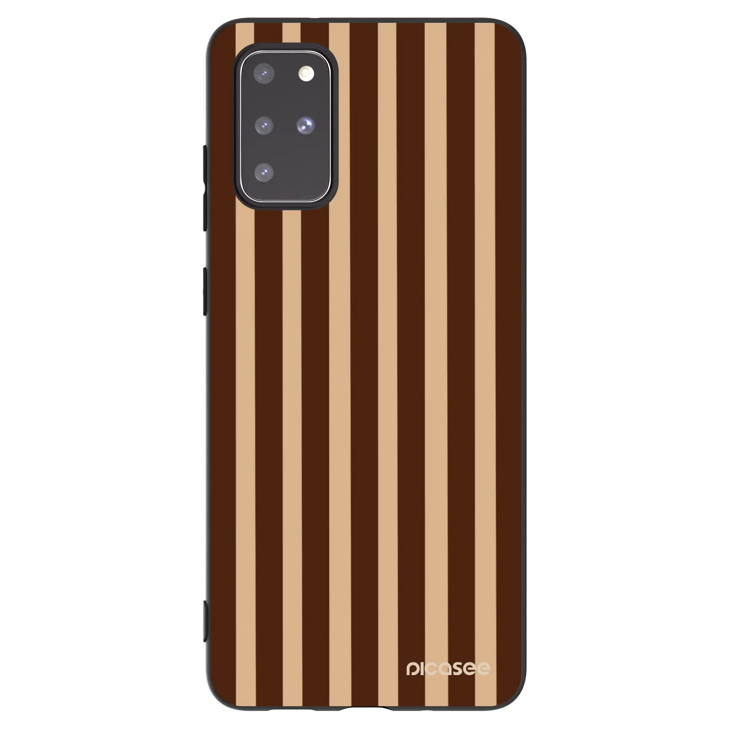 Picasee silikonowe czarne etui na Samsung Galaxy S20+ G985F - Brown lines
