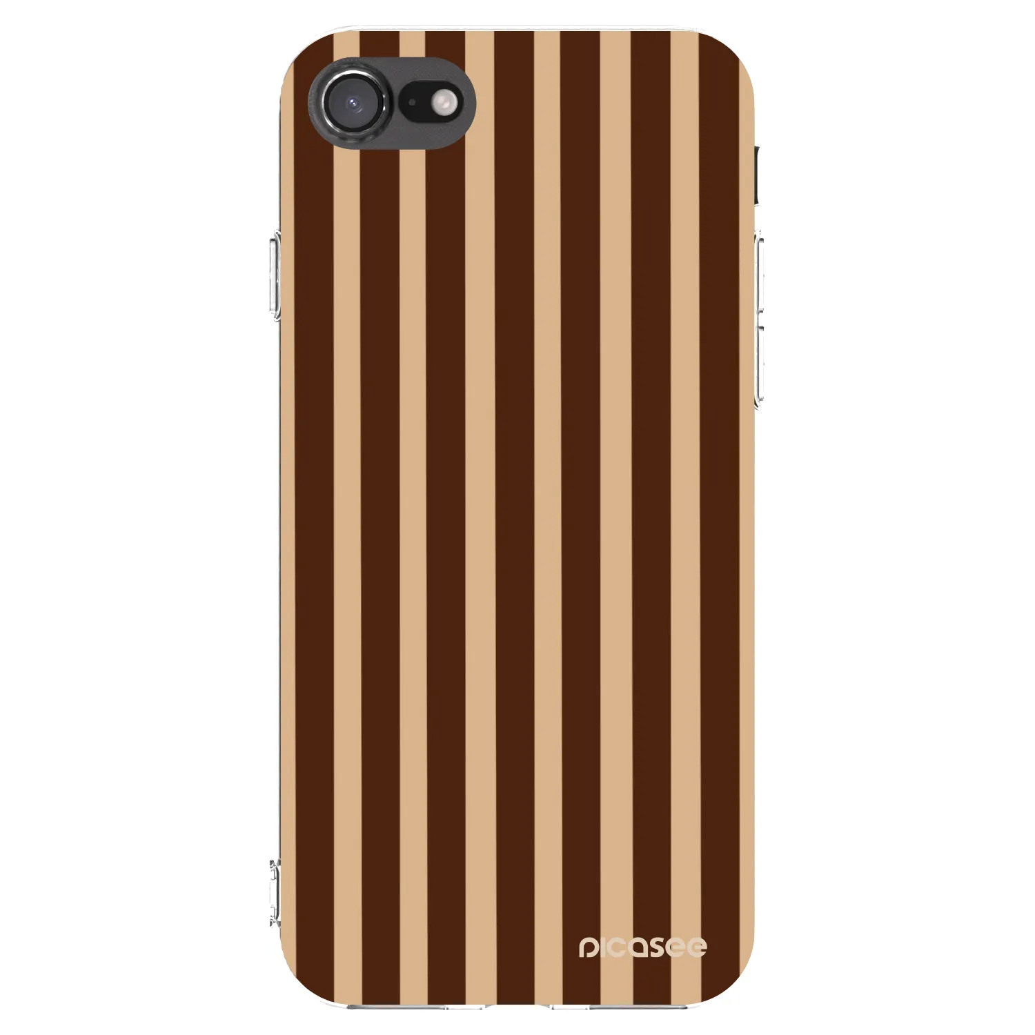 Picasee silikonowe przeźroczyste etui na Apple iPhone SE 2020 - Brown lines