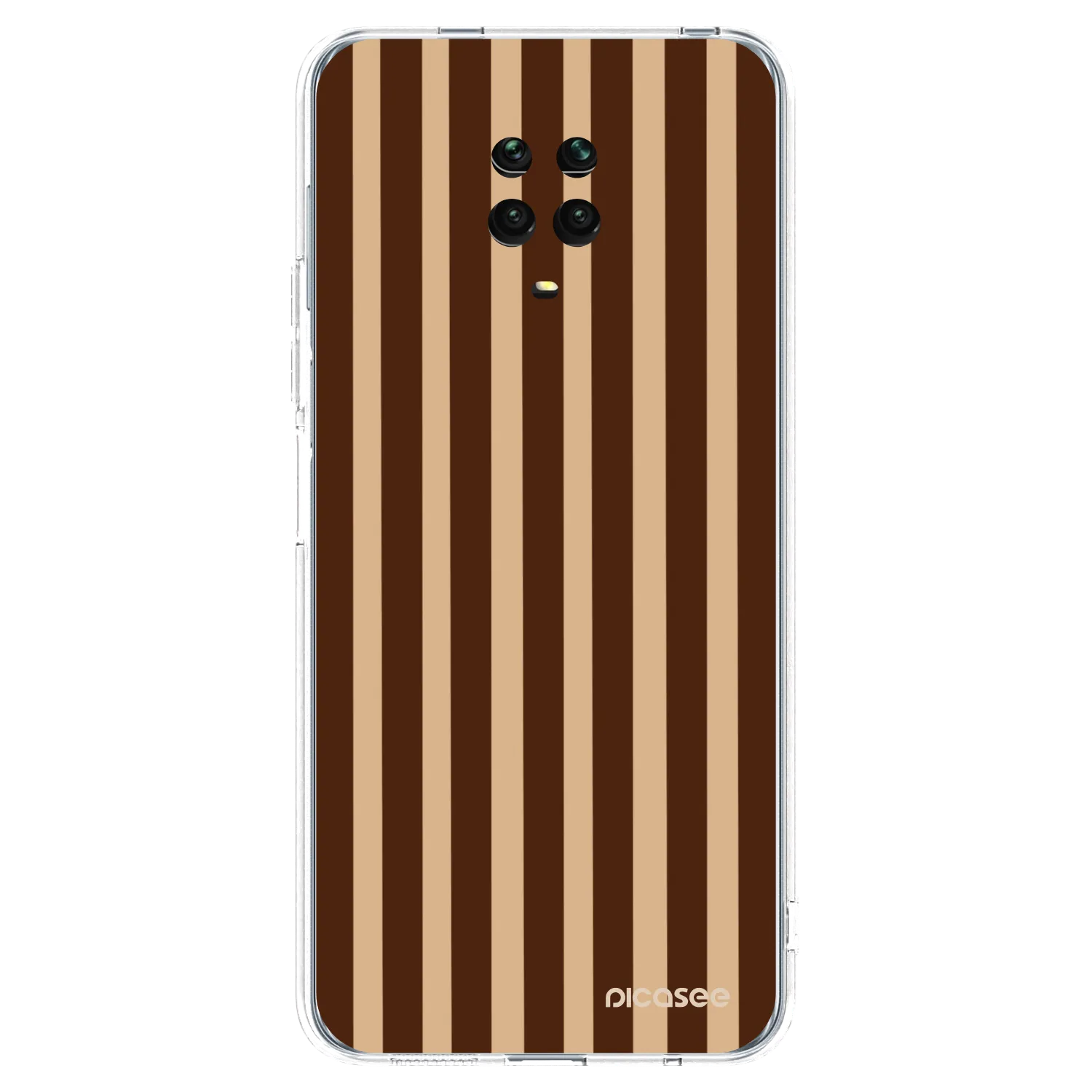 Picasee silikonowe przeźroczyste etui na Xiaomi Redmi Note 9 Pro - Brown lines