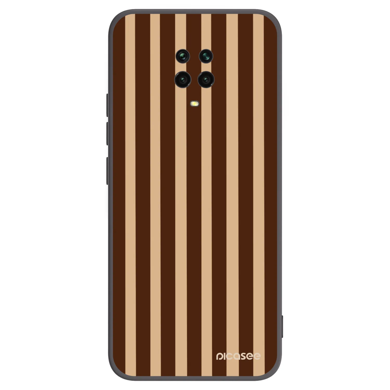 Picasee silikonowe czarne etui na Xiaomi Redmi Note 9 Pro - Brown lines