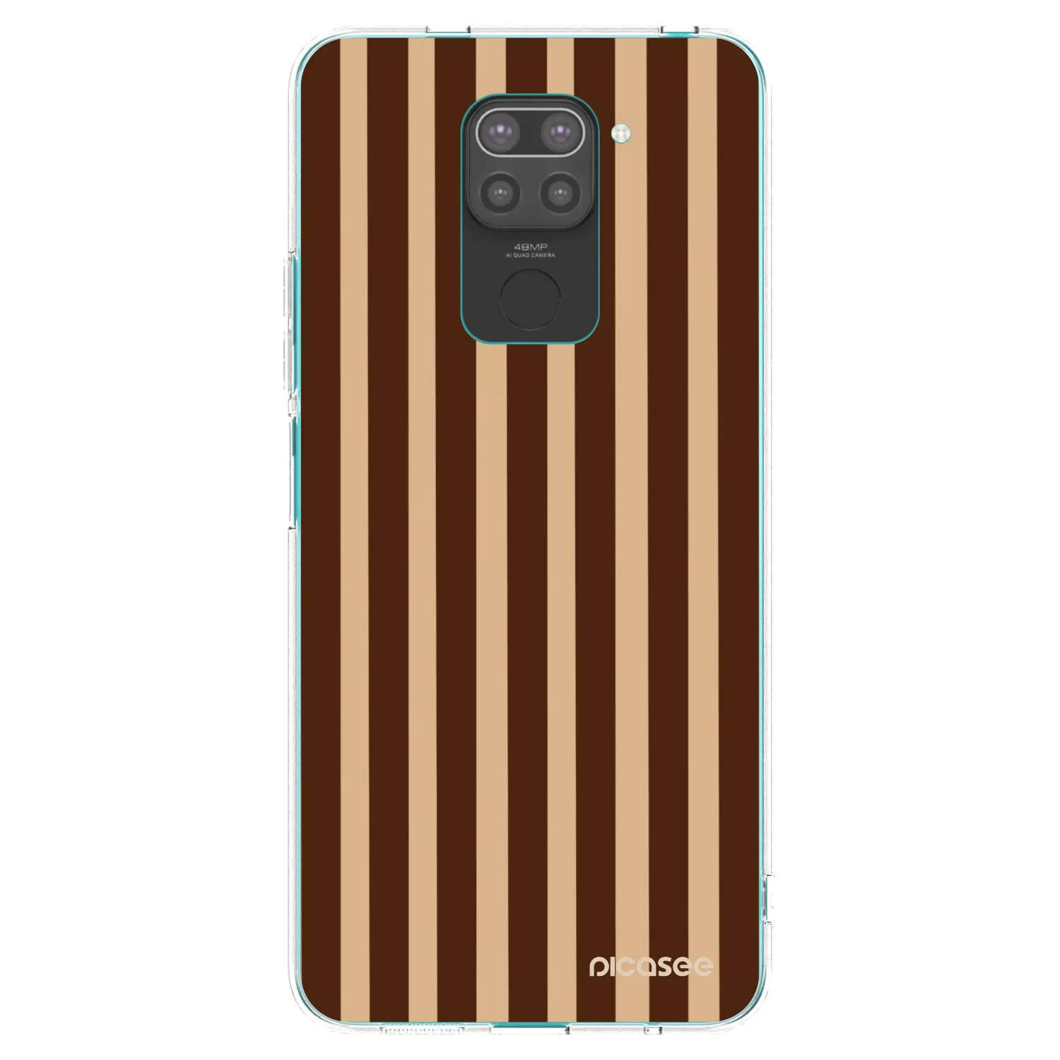 Picasee silikonowe czarne etui na Xiaomi Redmi Note 9 - Brown lines