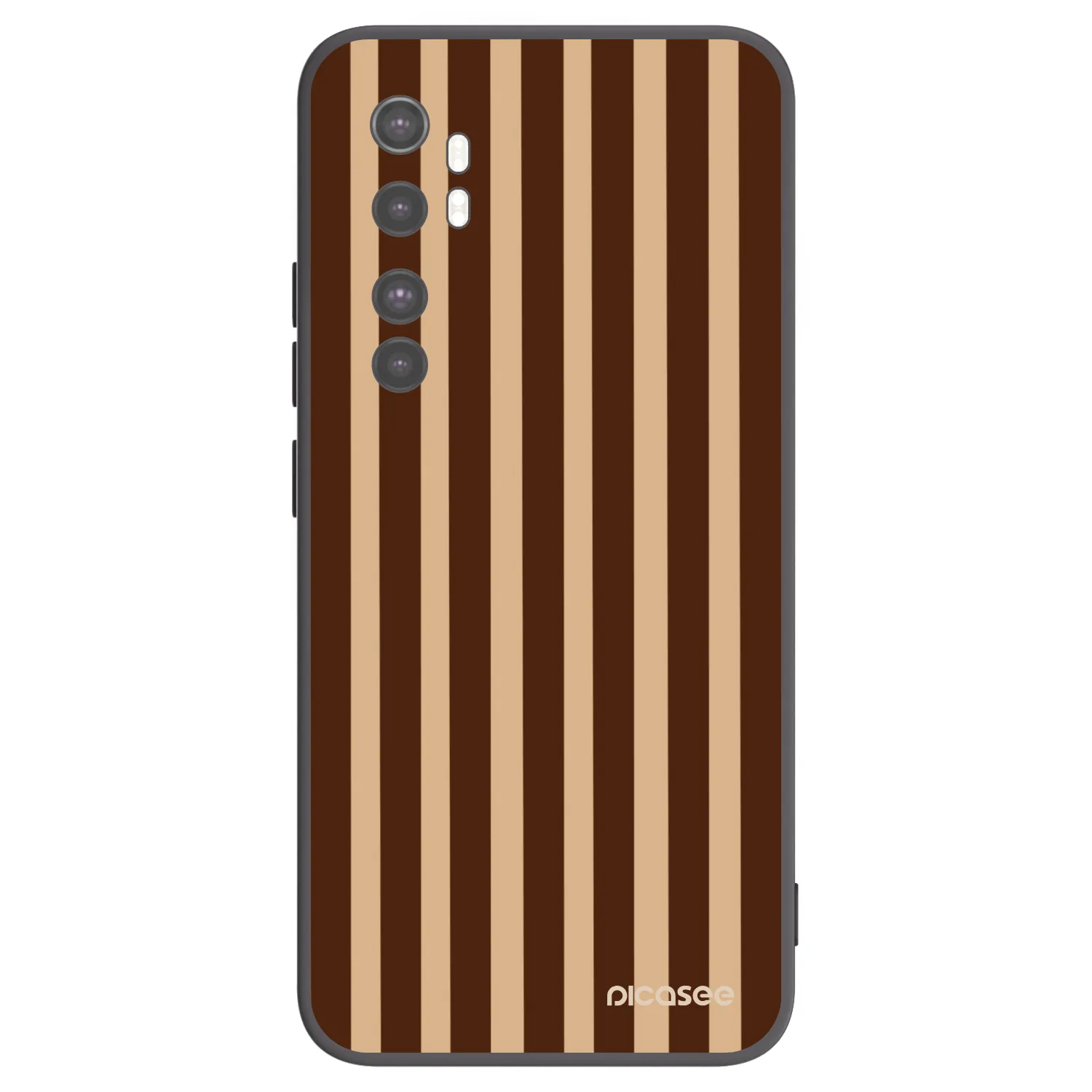 Picasee silikonowe czarne etui na Xiaomi Mi Note 10 Lite - Brown lines