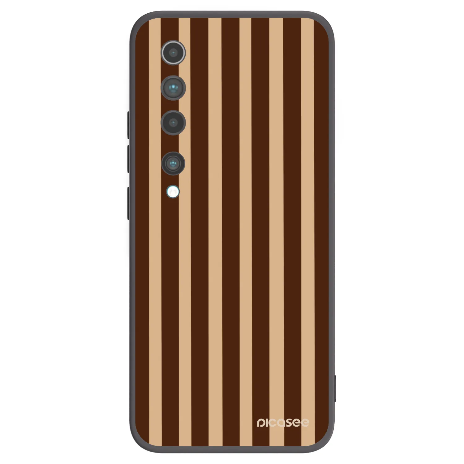 Picasee silikonowe czarne etui na Xiaomi Mi 10 - Brown lines