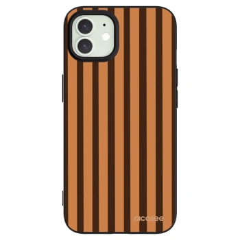 Picasee silikonowe czarne etui na Apple iPhone 12 Pro - Caramel lines