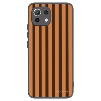 Picasee silikonowe czarne etui na Xiaomi Mi 11 Lite - Caramel lines