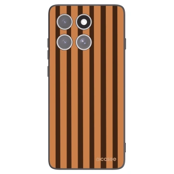 Picasee silikonowe czarne etui na Motorola Edge 60 Pro - Caramel lines