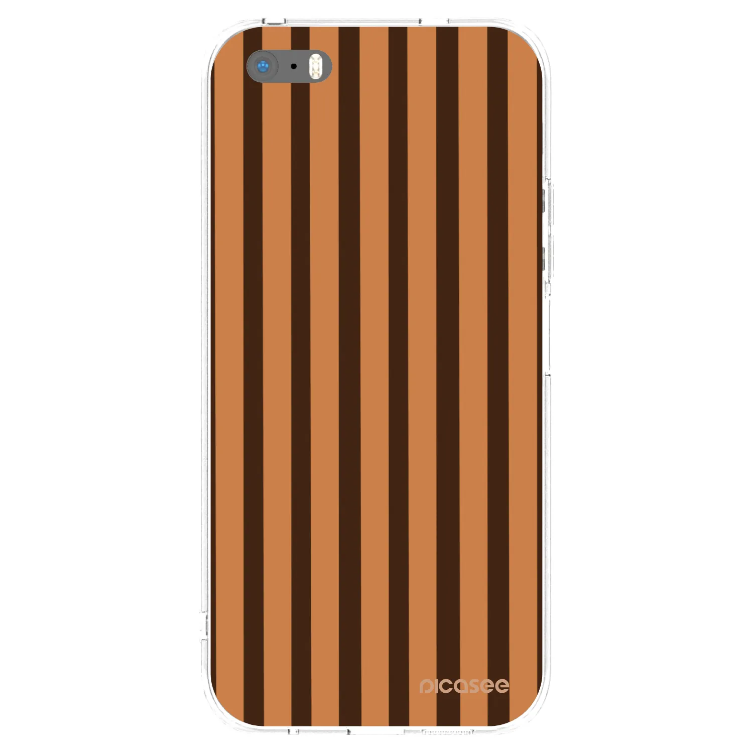Picasee silikonowe przeźroczyste etui na Apple iPhone 5/5S/SE - Caramel lines