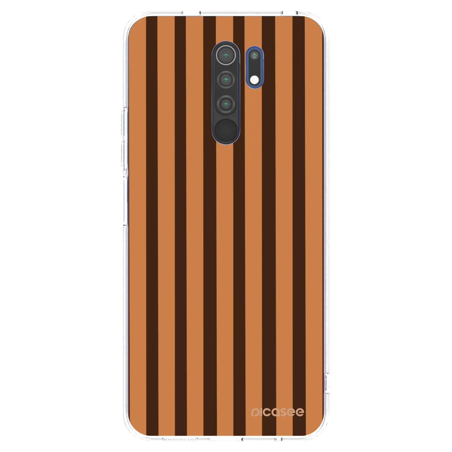 Picasee silikonowe przeźroczyste etui na Xiaomi Redmi 9 - Caramel lines