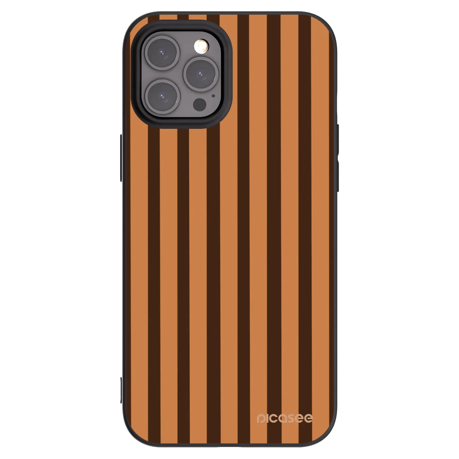 Picasee silikonowe czarne etui na Apple iPhone 12 Pro Max - Caramel lines