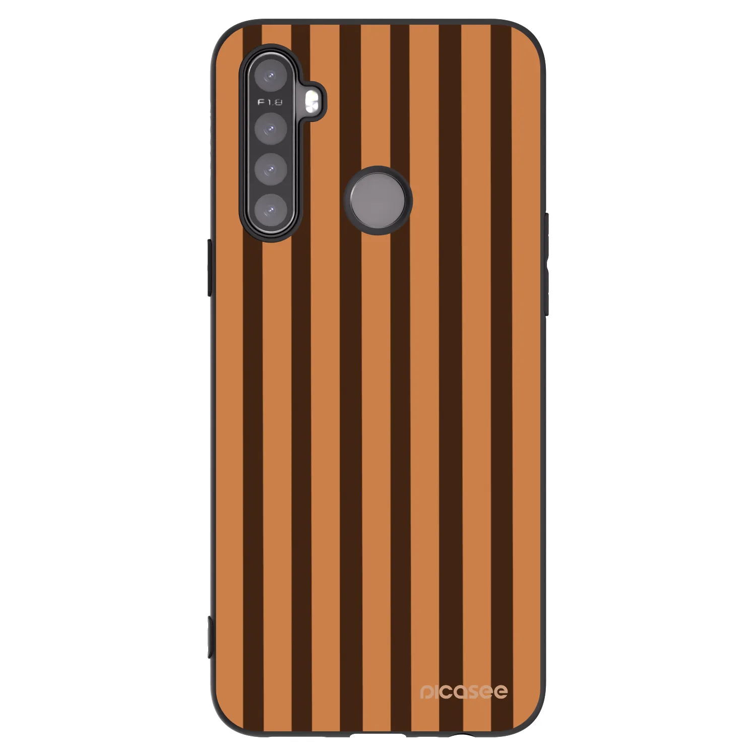 Picasee silikonowe czarne etui na Realme 6i - Caramel lines