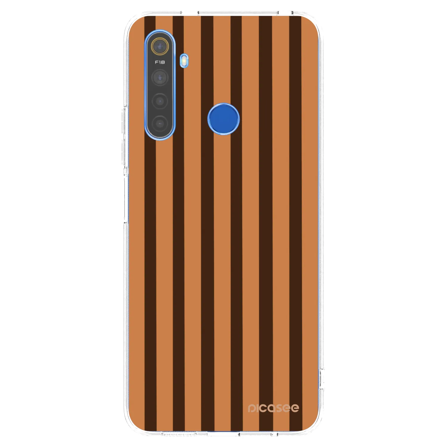 Picasee silikonowe przeźroczyste etui na Realme 5 - Caramel lines