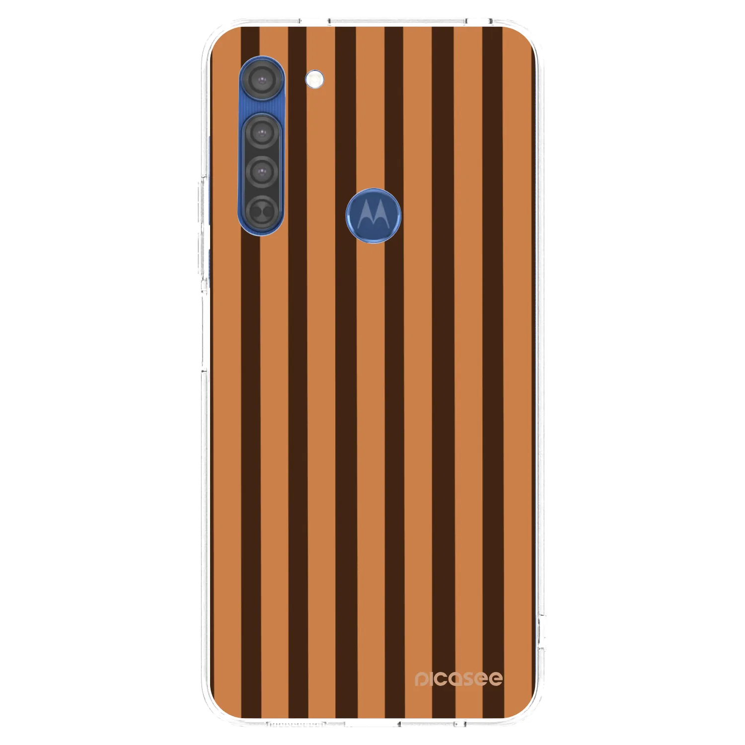 Picasee silikonowe przeźroczyste etui na Motorola Moto G8 - Caramel lines