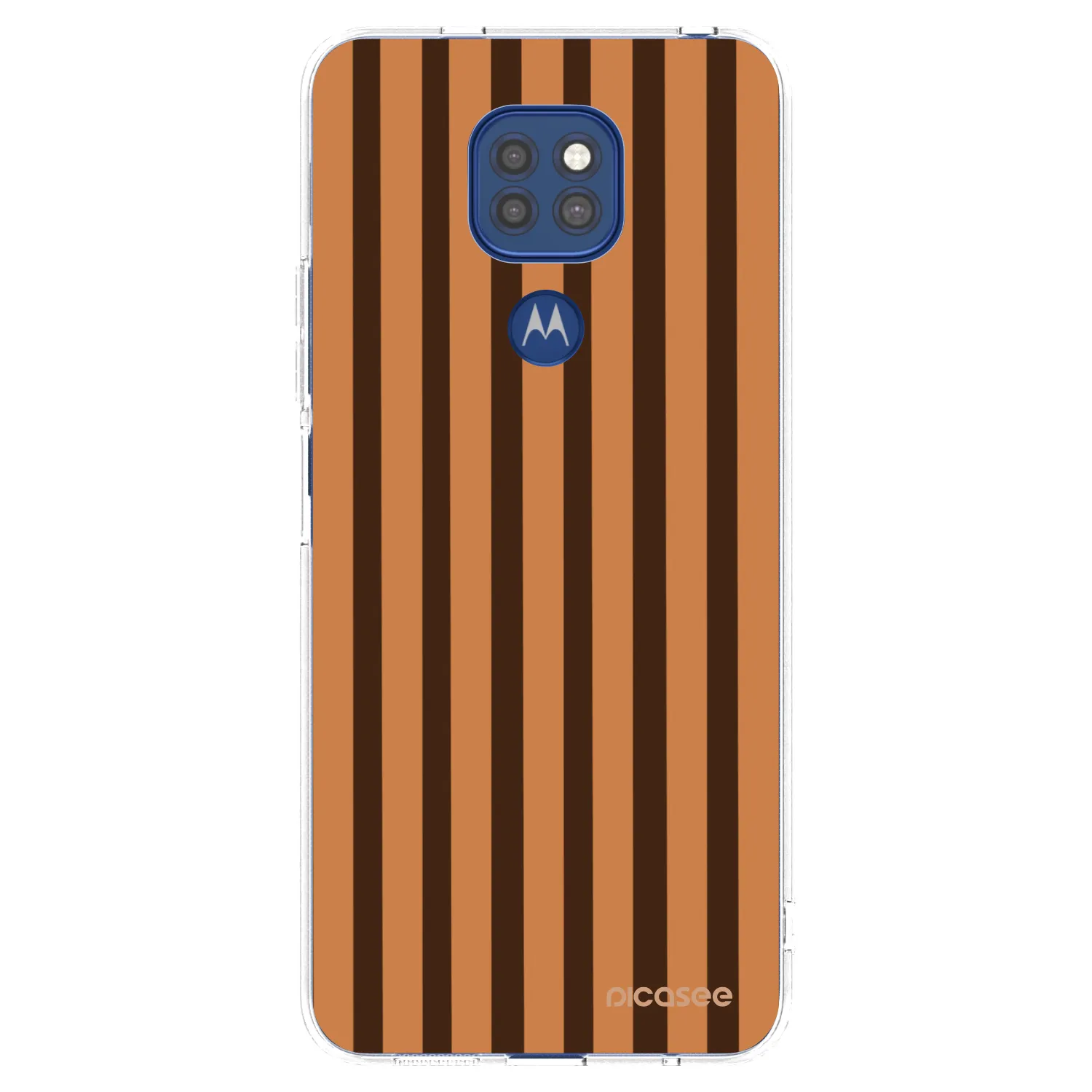 Picasee silikonowe przeźroczyste etui na Motorola Moto G9 Play - Caramel lines