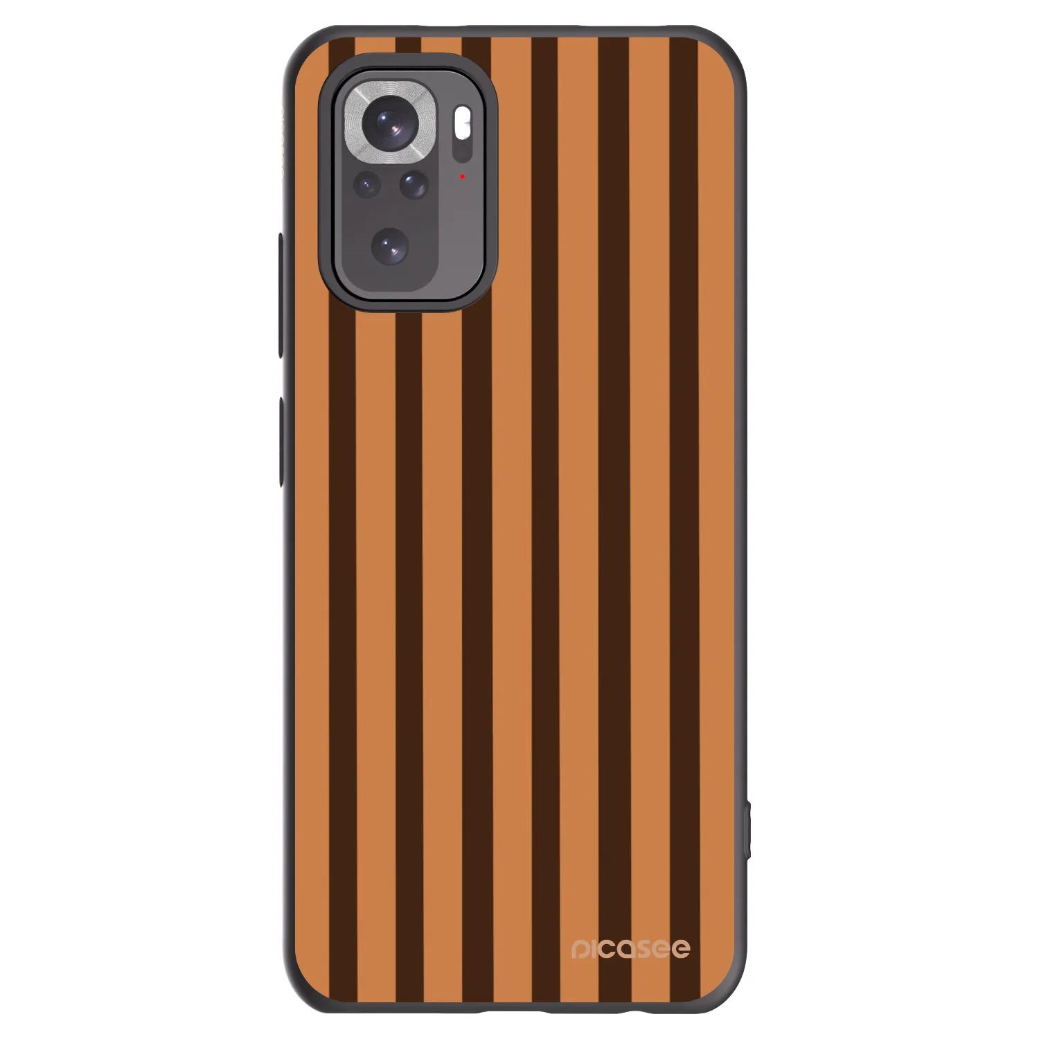 Picasee silikonowe czarne etui na Xiaomi Redmi Note 10 - Caramel lines