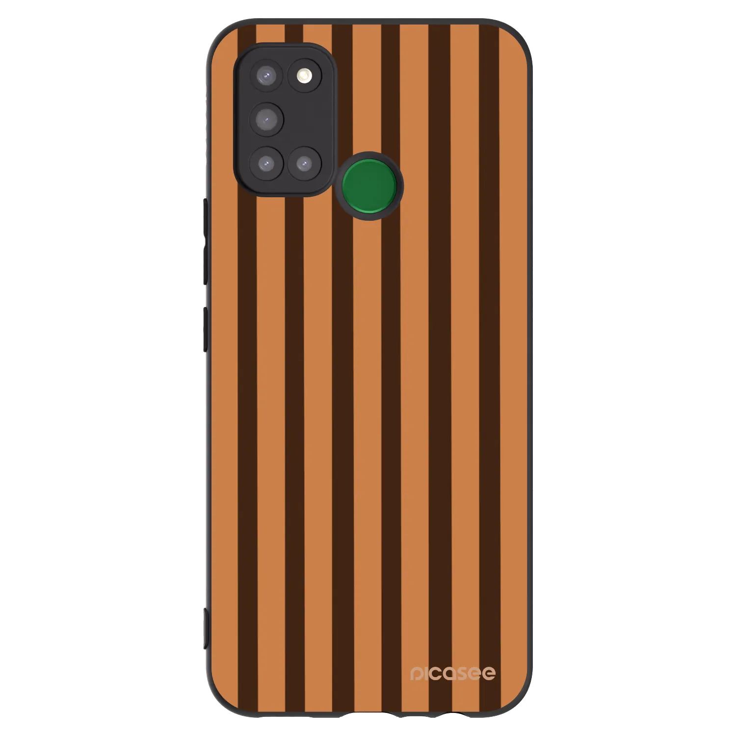 Picasee silikonowe czarne etui na Realme 7i - Caramel lines