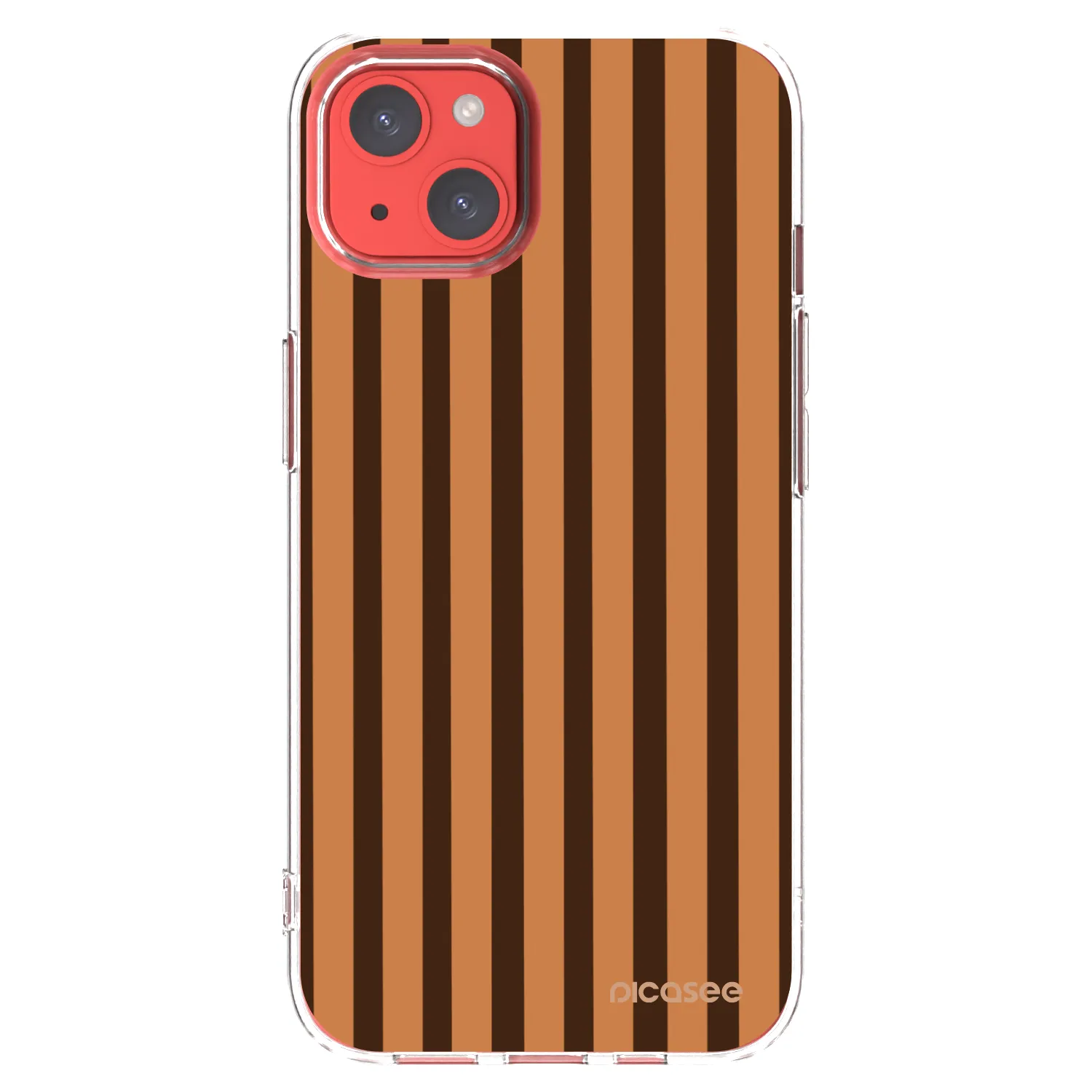 Picasee silikonowe przeźroczyste etui na Apple iPhone 13 - Caramel lines