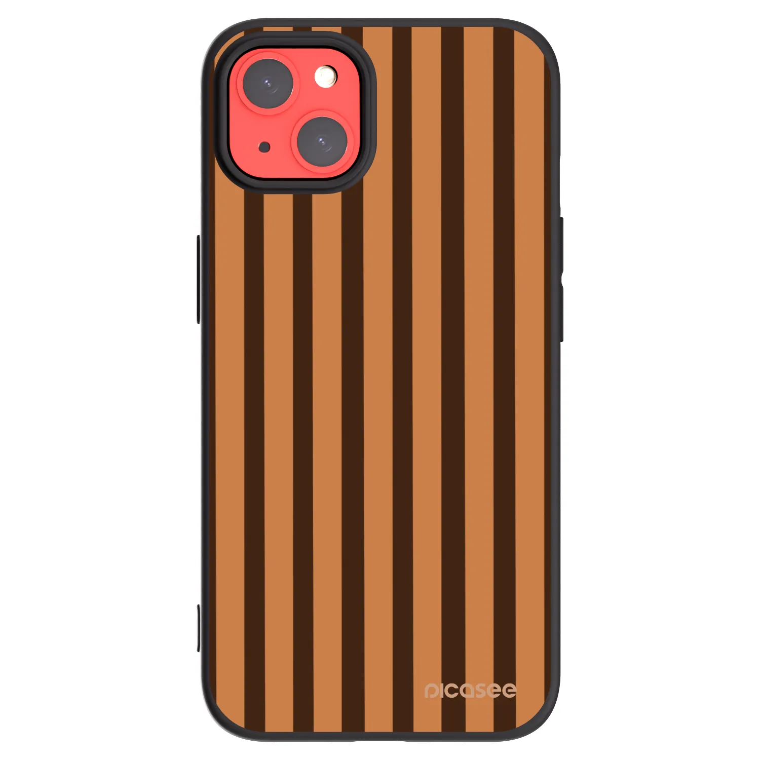 Picasee silikonowe czarne etui na Apple iPhone 13 - Caramel lines