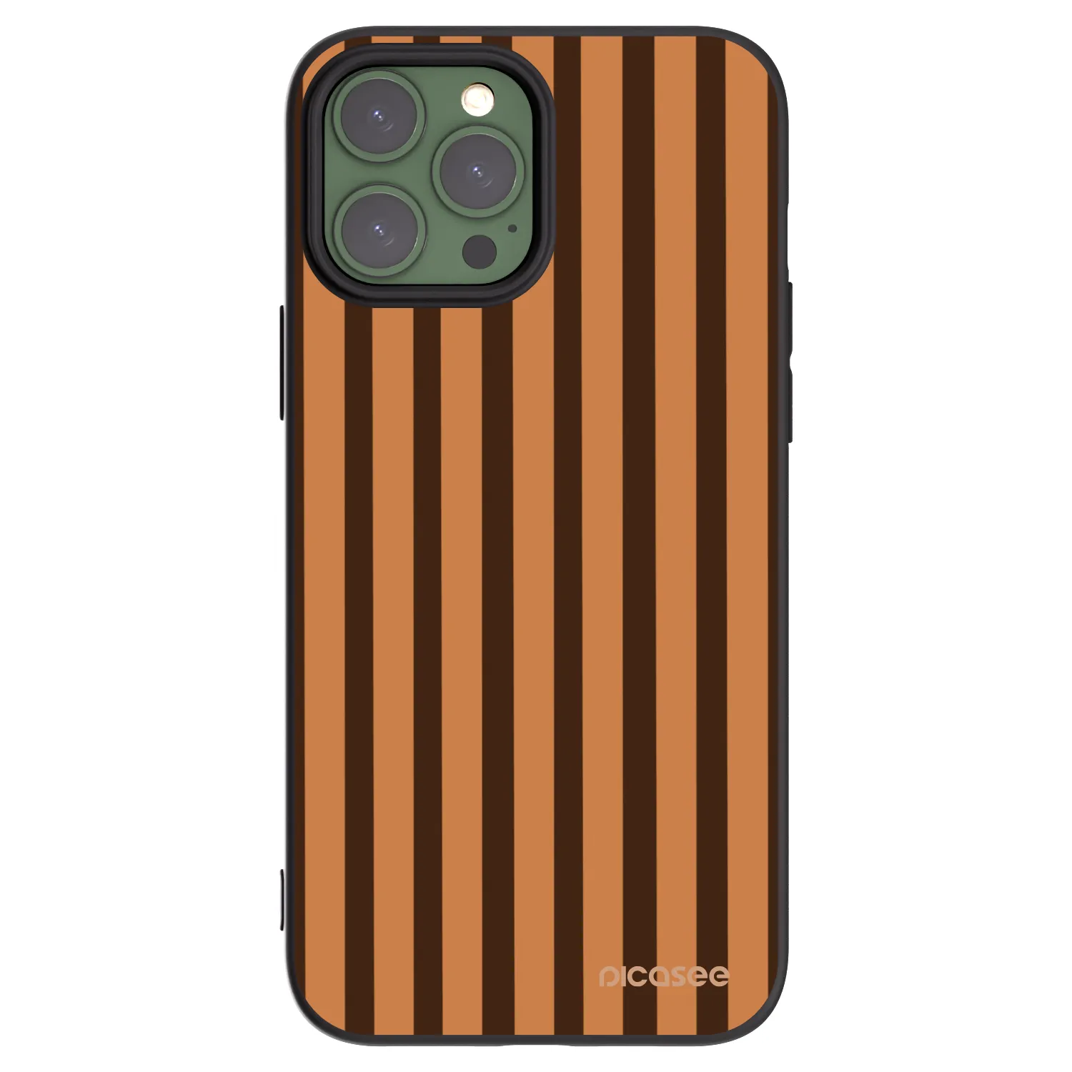 Picasee silikonowe czarne etui na Apple iPhone 13 Pro Max - Caramel lines
