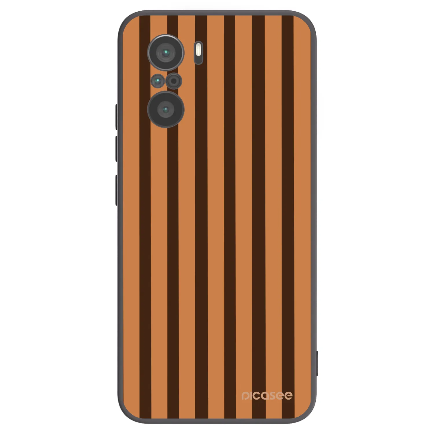 Picasee silikonowe czarne etui na Xiaomi Poco F3 - Caramel lines