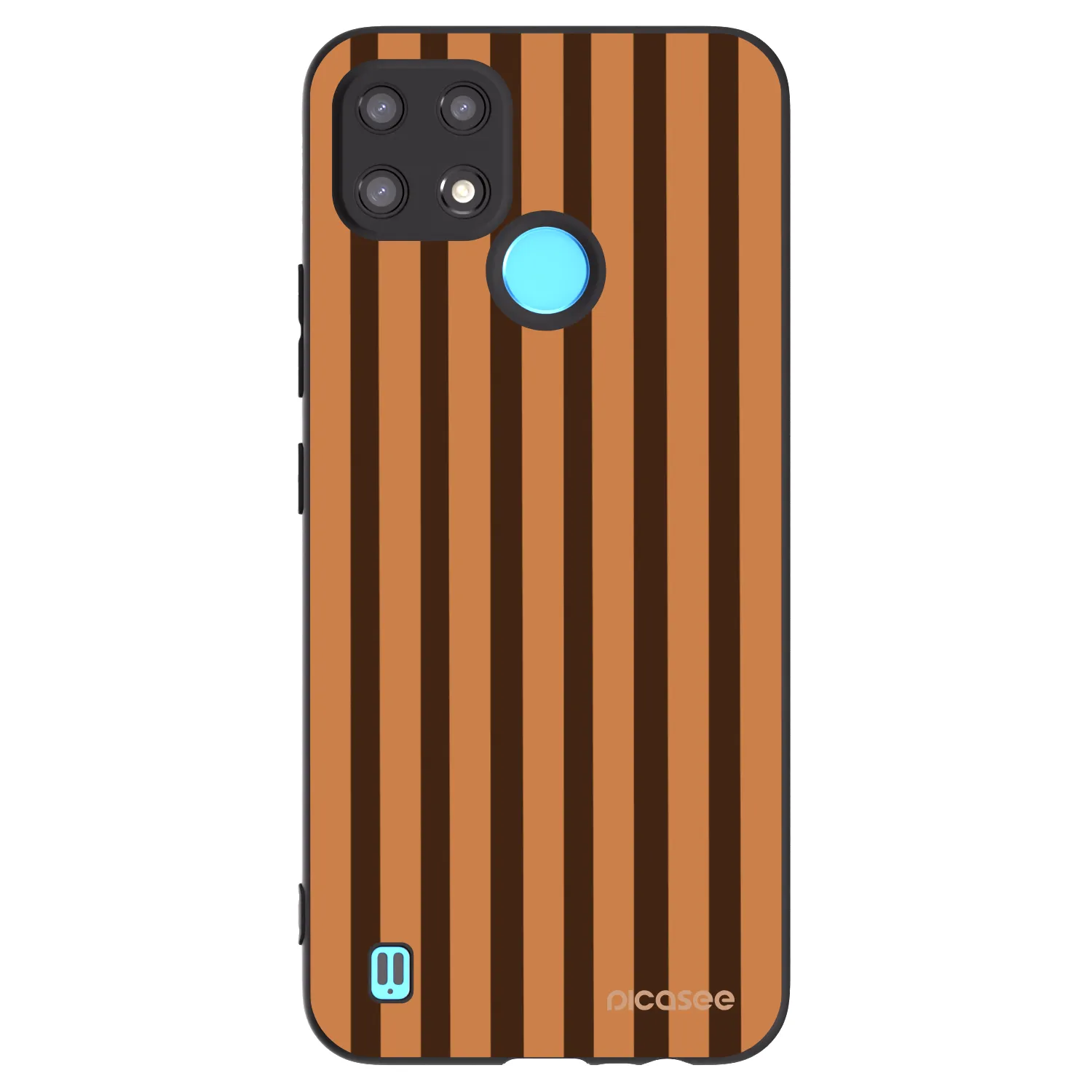 Picasee silikonowe czarne etui na Realme C21 - Caramel lines