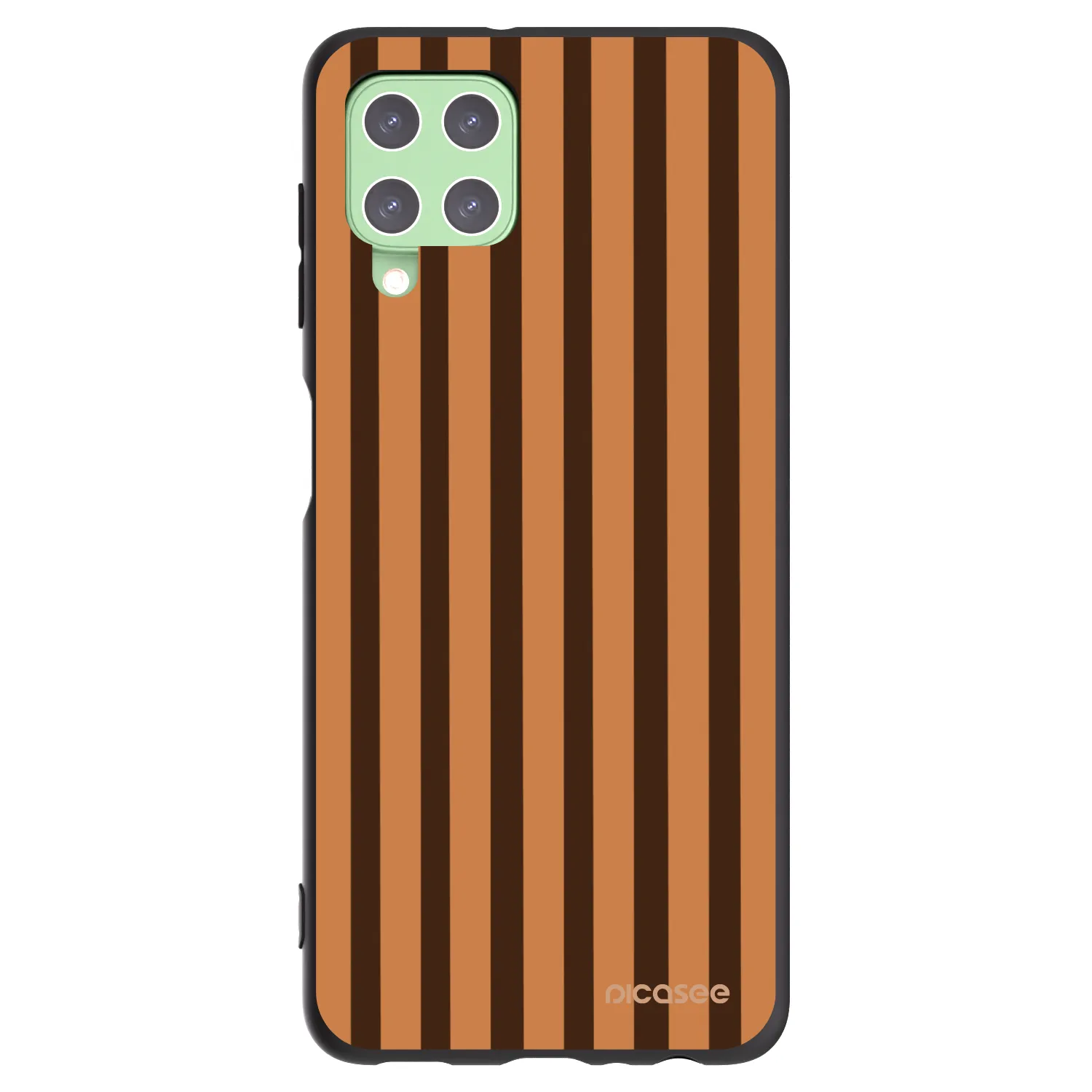 Picasee silikonowe czarne etui na Samsung Galaxy A22 A225F 4G - Caramel lines