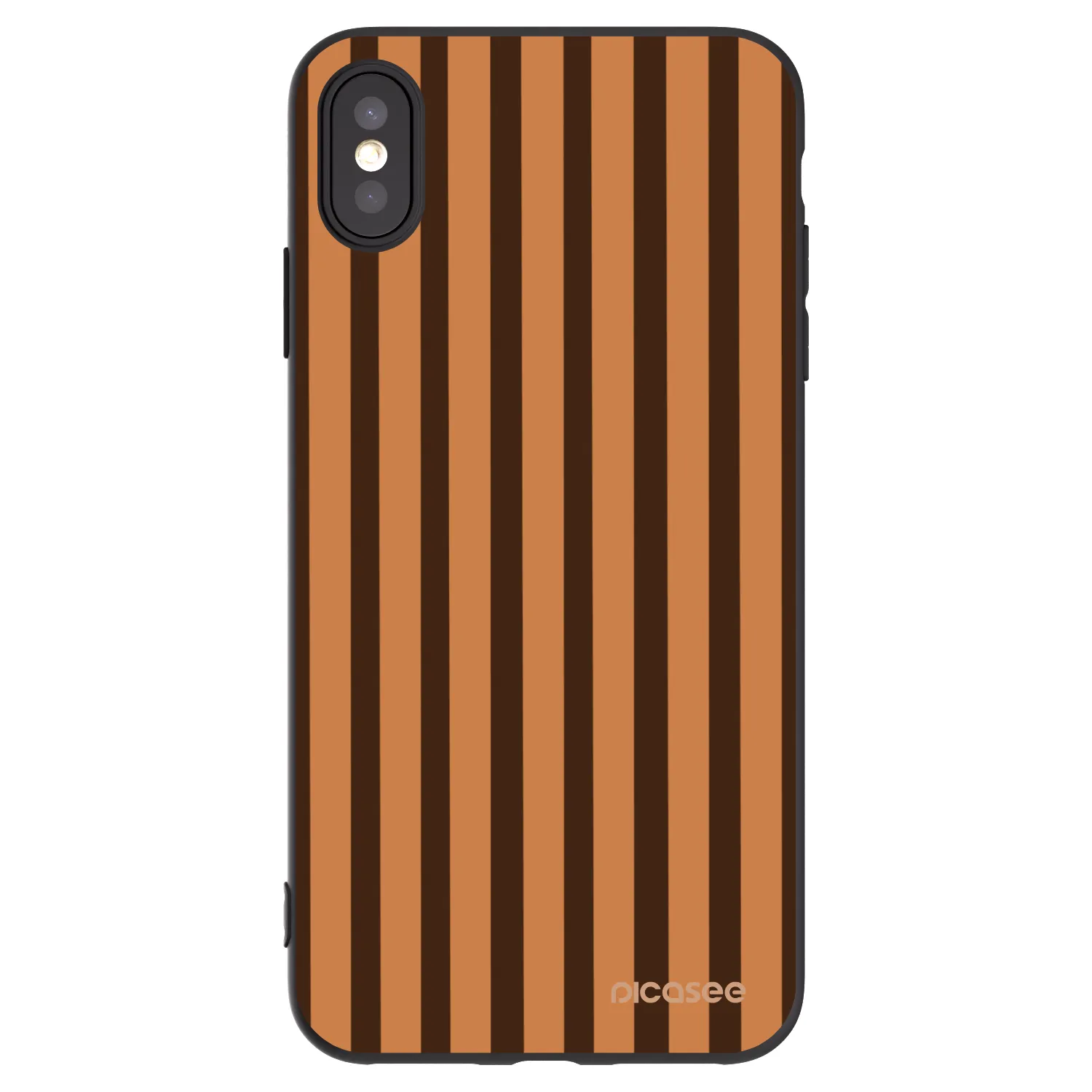 Picasee silikonowe czarne etui na Apple iPhone XS Max - Caramel lines