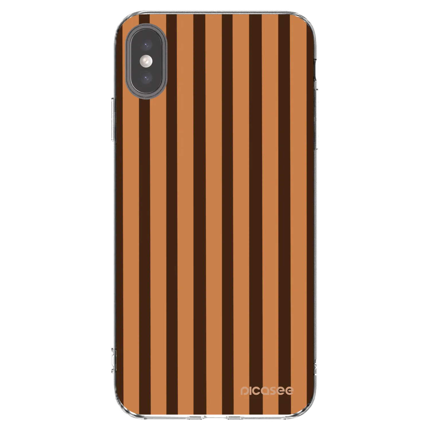 Picasee silikonowe przeźroczyste etui na Apple iPhone XS Max - Caramel lines