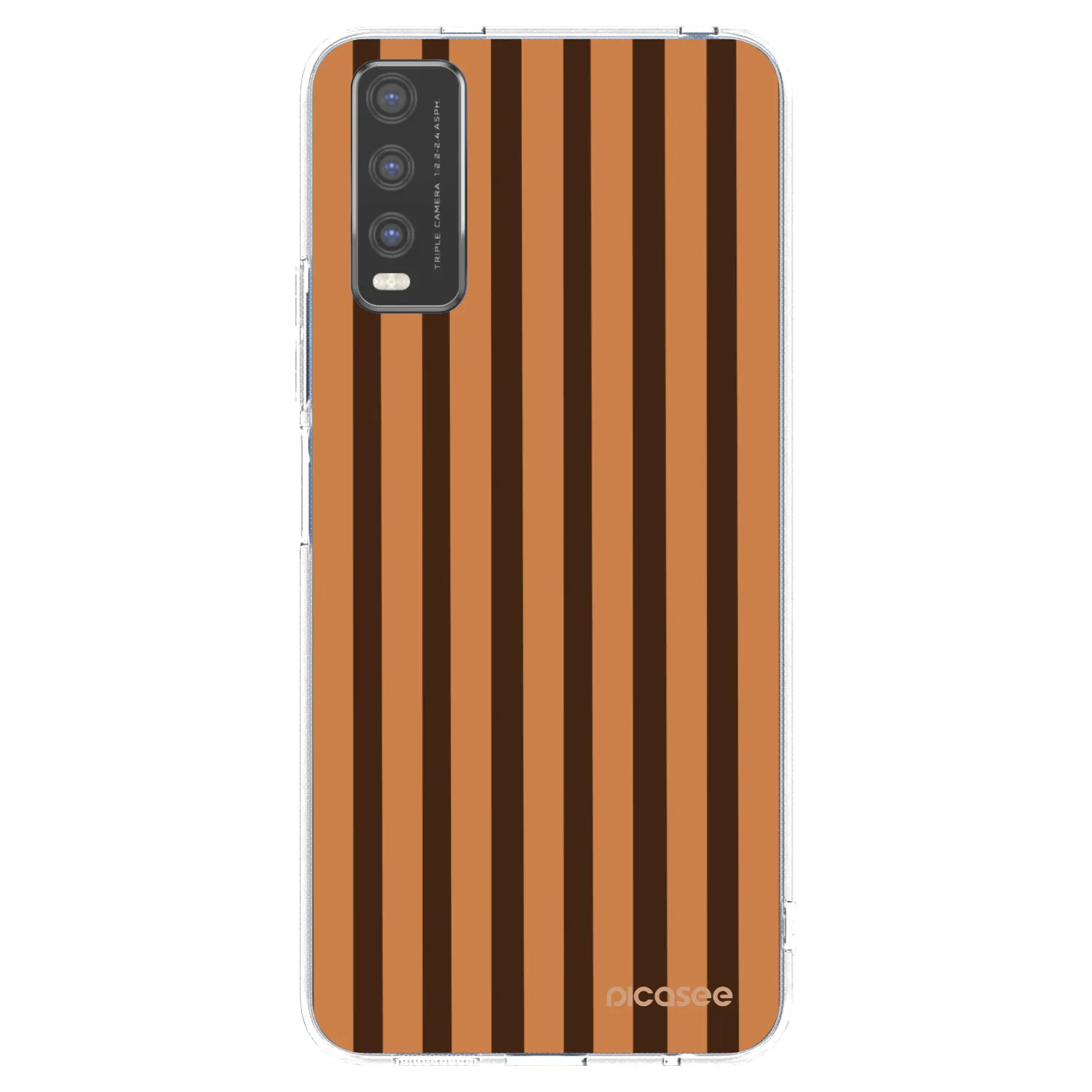 Picasee silikonowe przeźroczyste etui na Vivo Y20s - Caramel lines