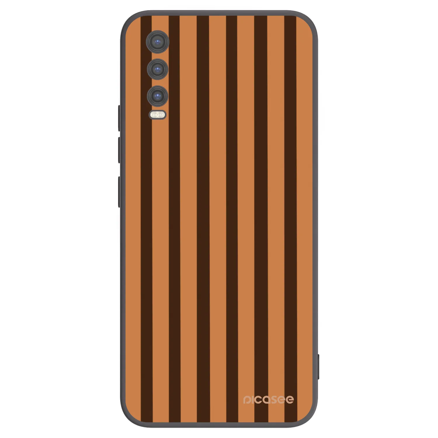 Picasee silikonowe czarne etui na Vivo Y20s - Caramel lines