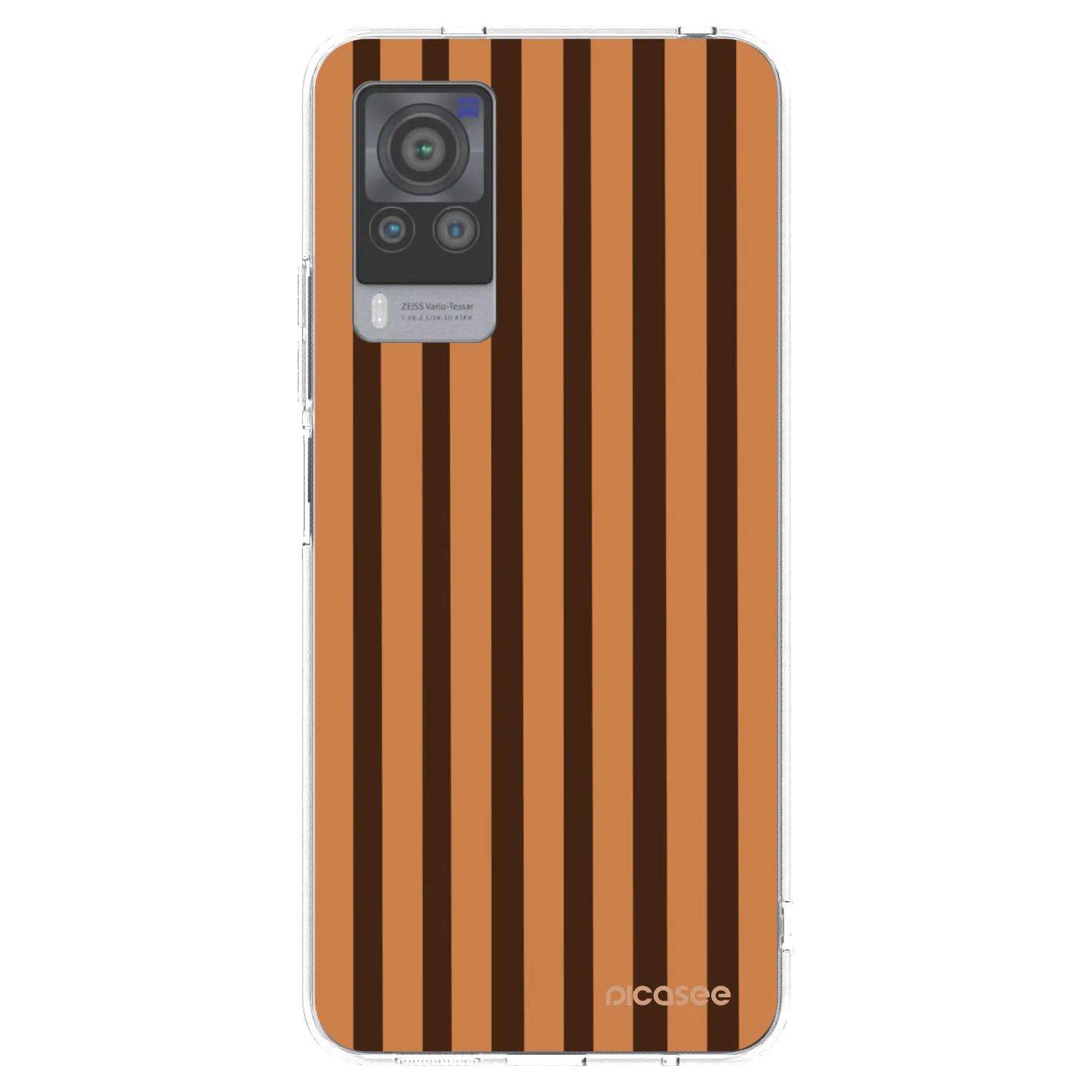 Picasee silikonowe przeźroczyste etui na Vivo X60 Pro 5G - Caramel lines