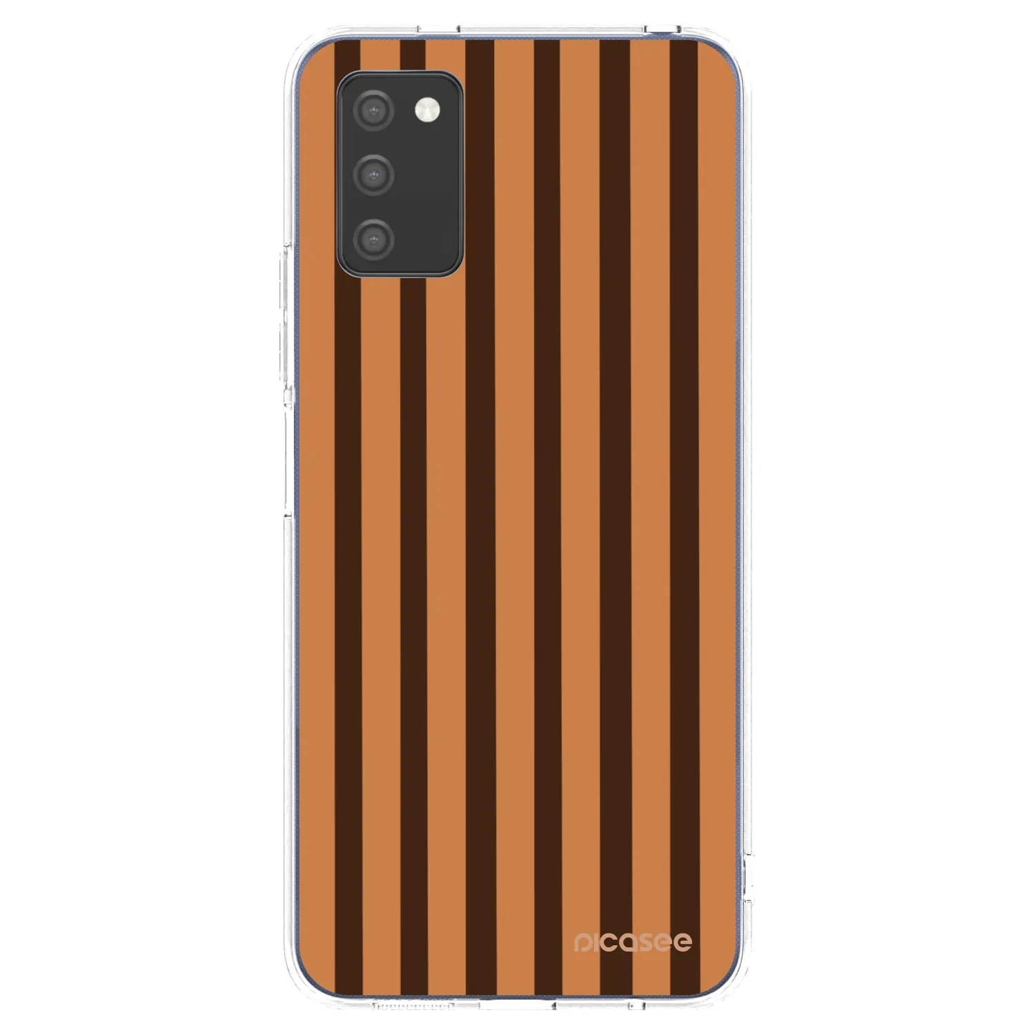 Picasee silikonowe przeźroczyste etui na Samsung Galaxy A03s A037G - Caramel lines