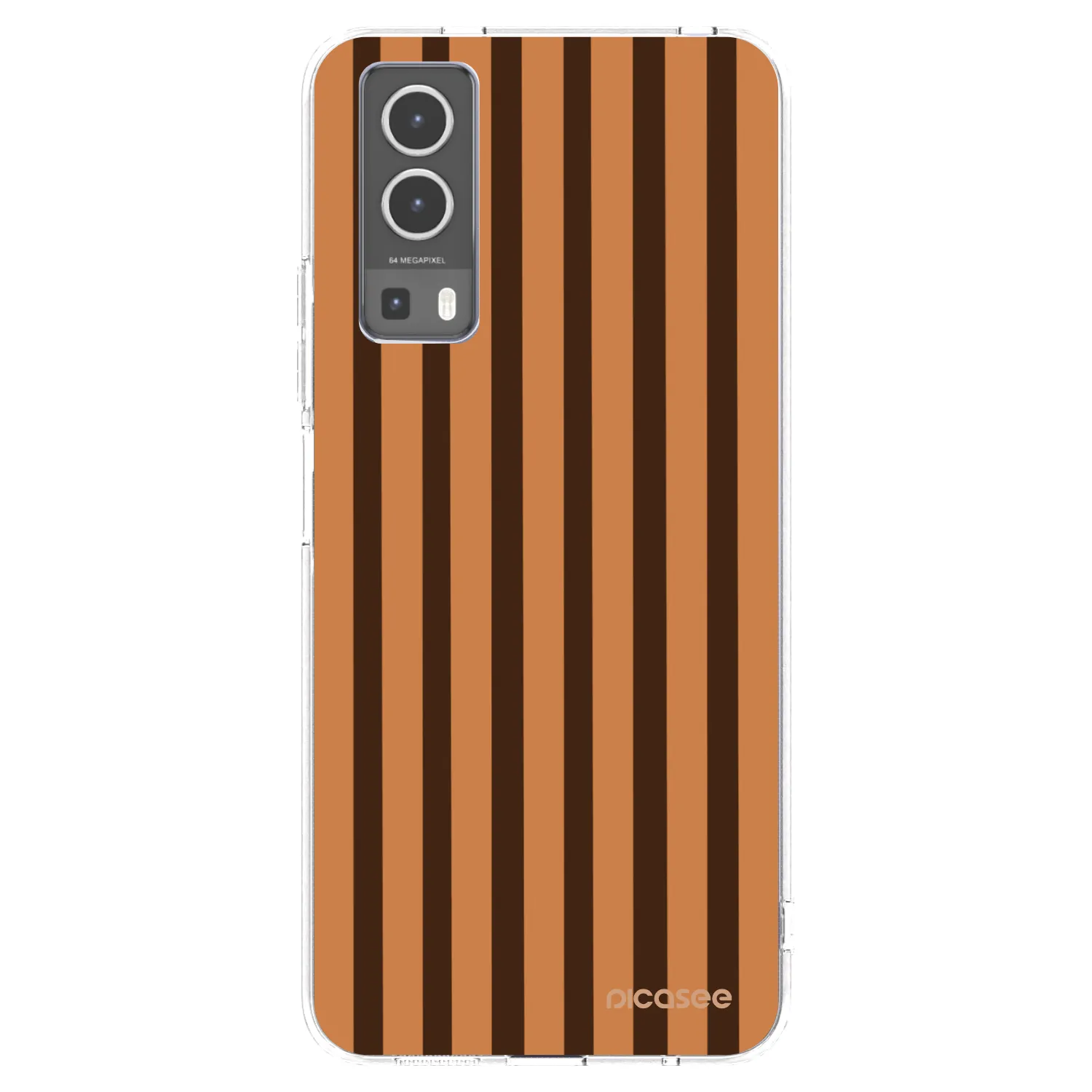 Picasee silikonowe przeźroczyste etui na Vivo Y72 5G - Caramel lines