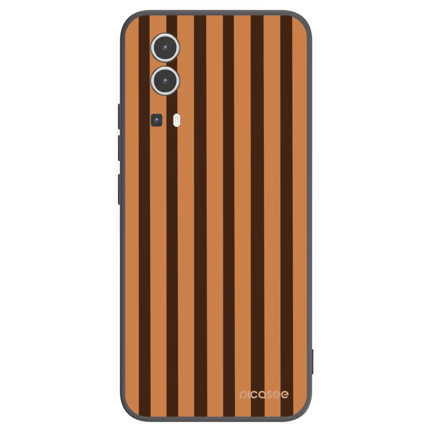 Picasee silikonowe czarne etui na Vivo Y72 5G - Caramel lines