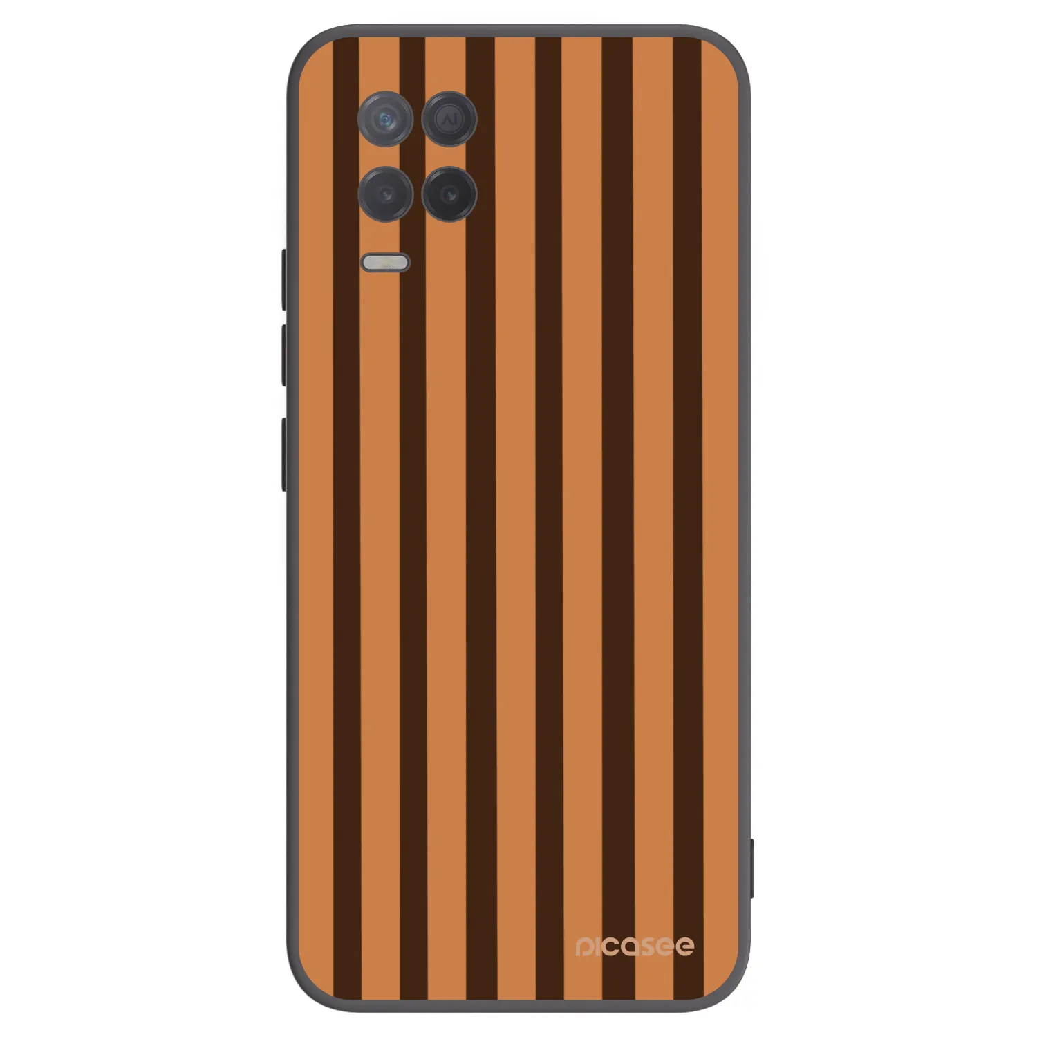 Picasee silikonowe czarne etui na Realme 8 5G - Caramel lines