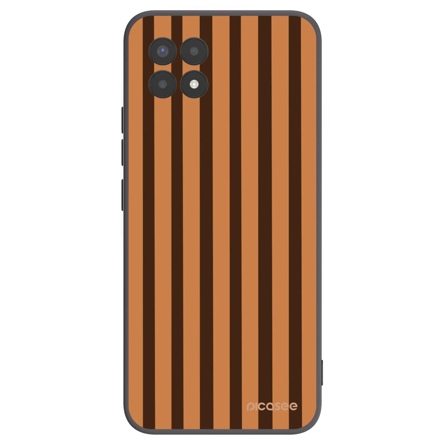 Picasee silikonowe czarne etui na Realme 8i - Caramel lines