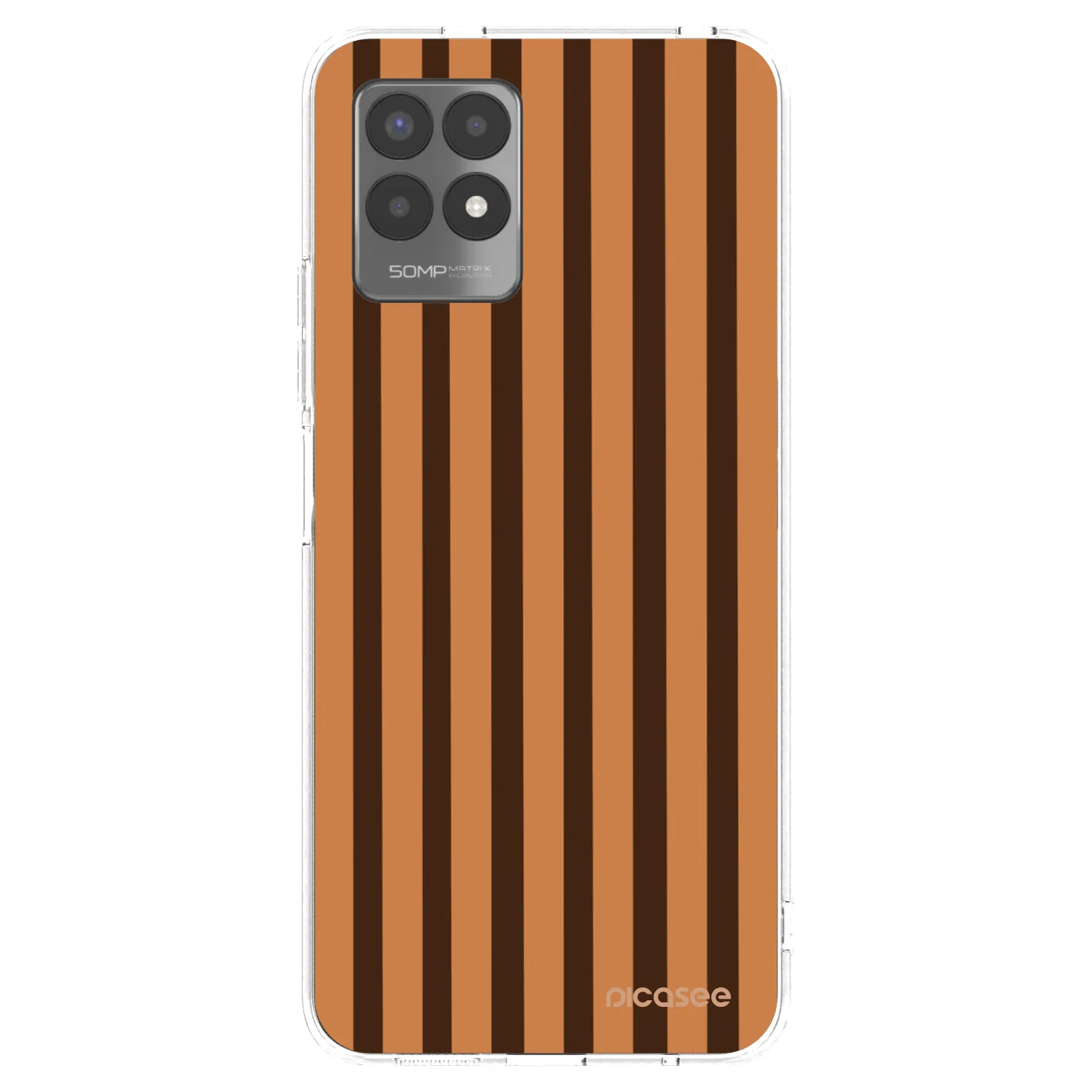 Picasee silikonowe przeźroczyste etui na Realme 8i - Caramel lines